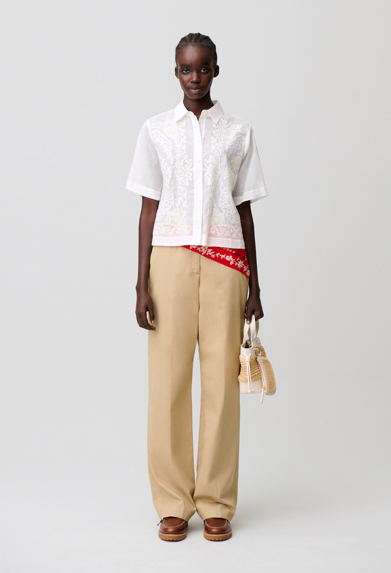 Camisa de algodón bordada - Mujer - Crudo - Claudie Pierlot