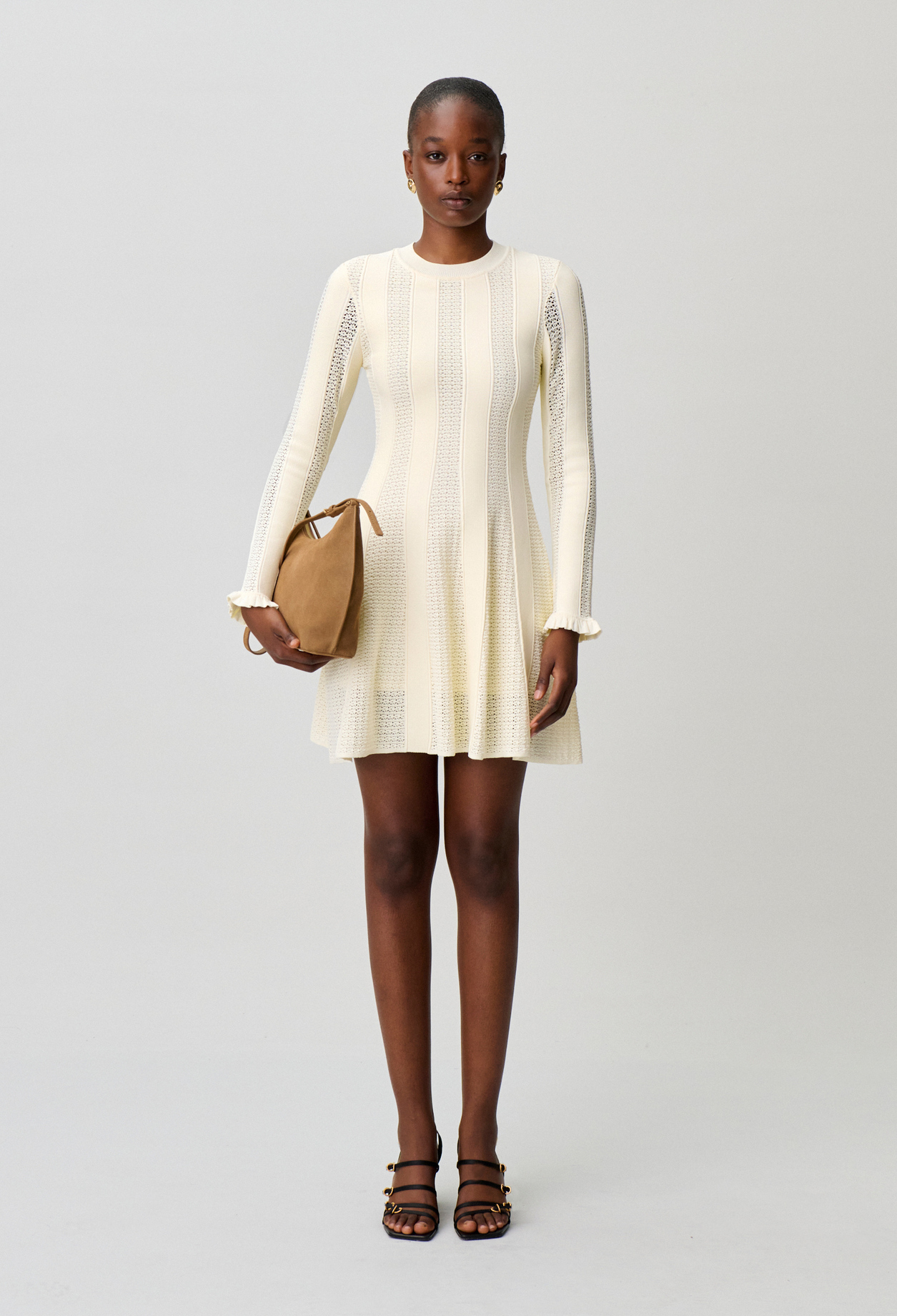 Vestido corto de punto skater - Mujer - Crudo - Claudie Pierlot