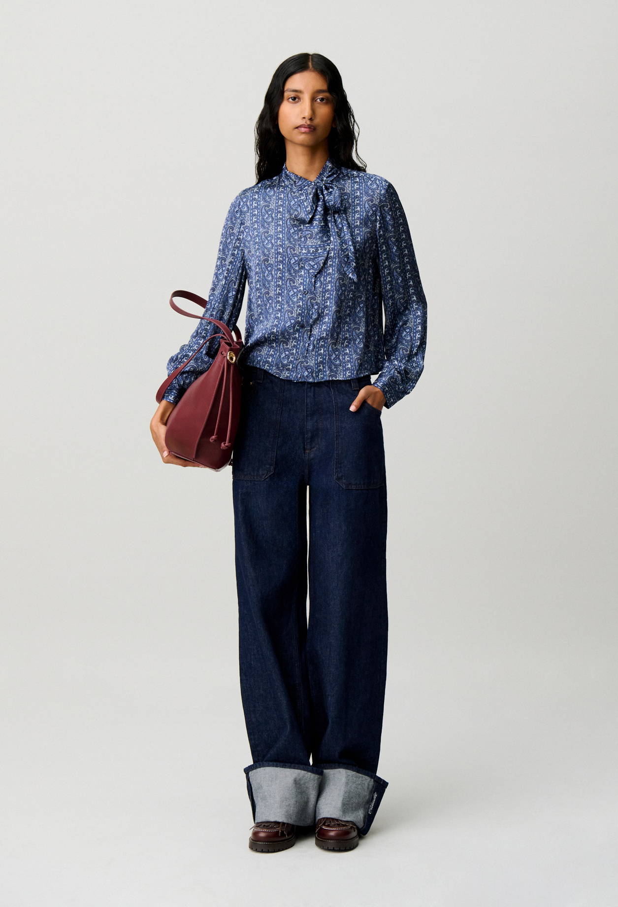 Camisa estampada con lazo - Mujer - Estampado oscuro - Claudie Pierlot