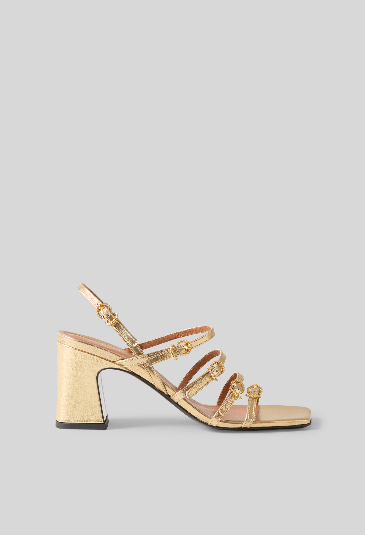 Sandalias tacón piel metalizada - Mujer - Oro - Claudie Pierlot