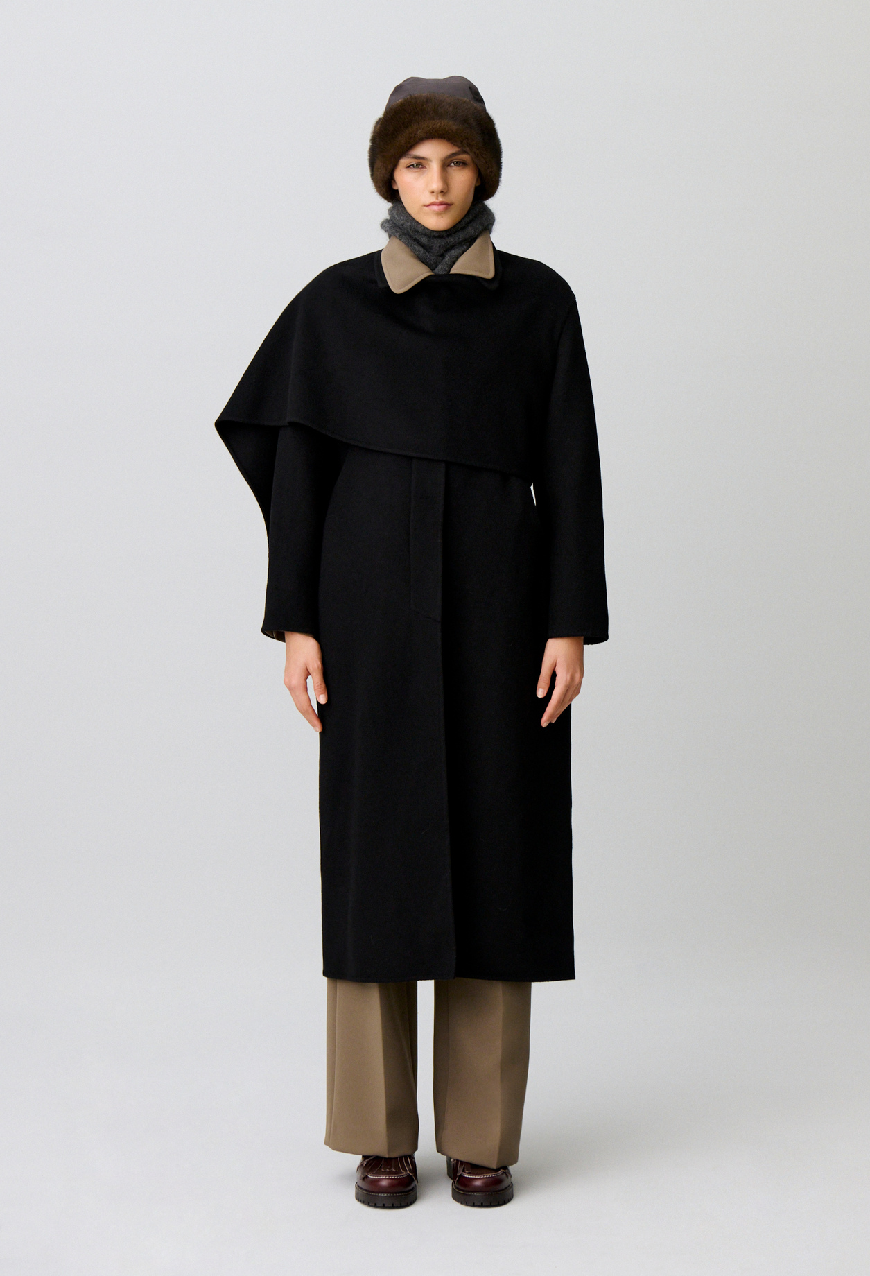Abrigo largo drapeado - Mujer - Negro - Claudie Pierlot