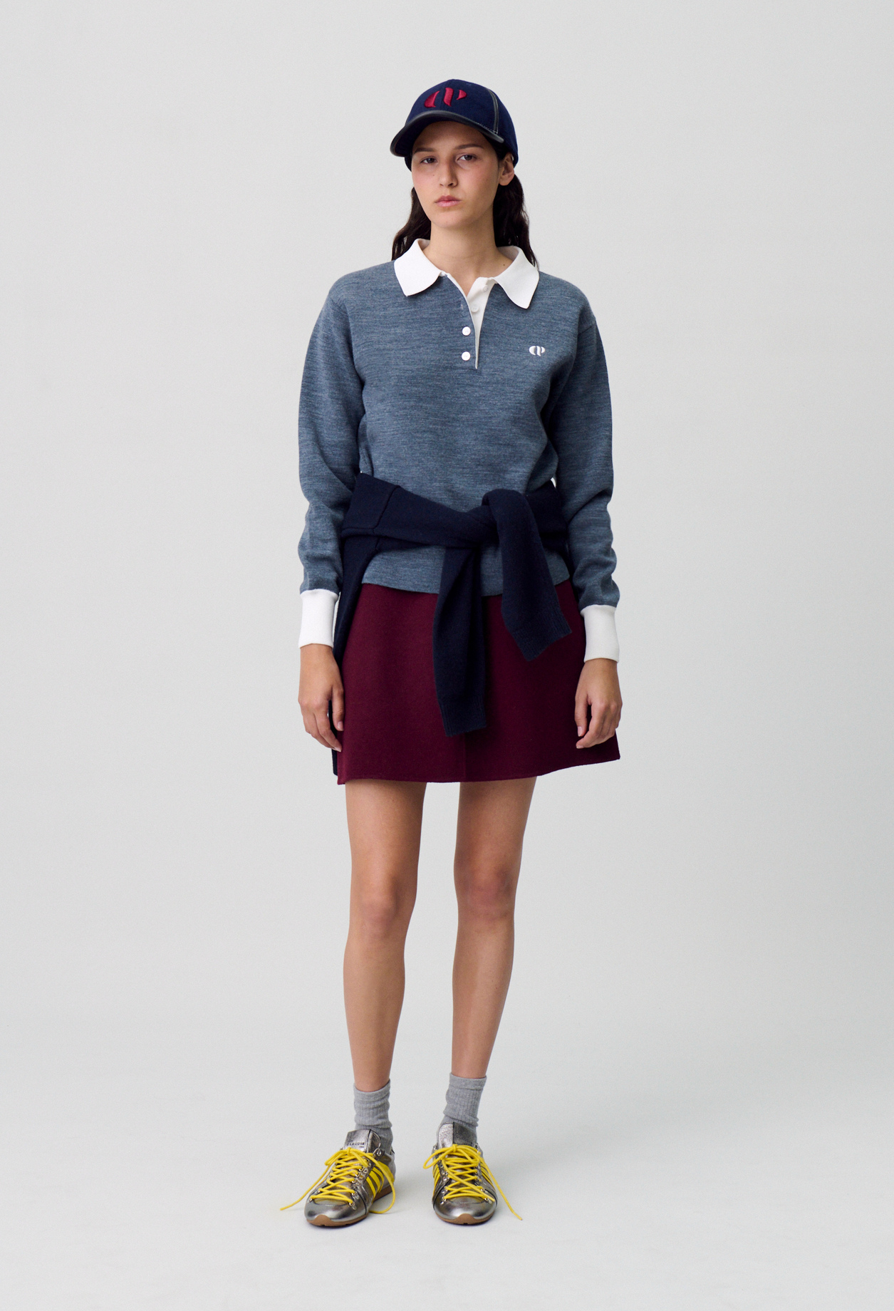 Falda corta de lana recta - Mujer - Burdeos - Claudie Pierlot
