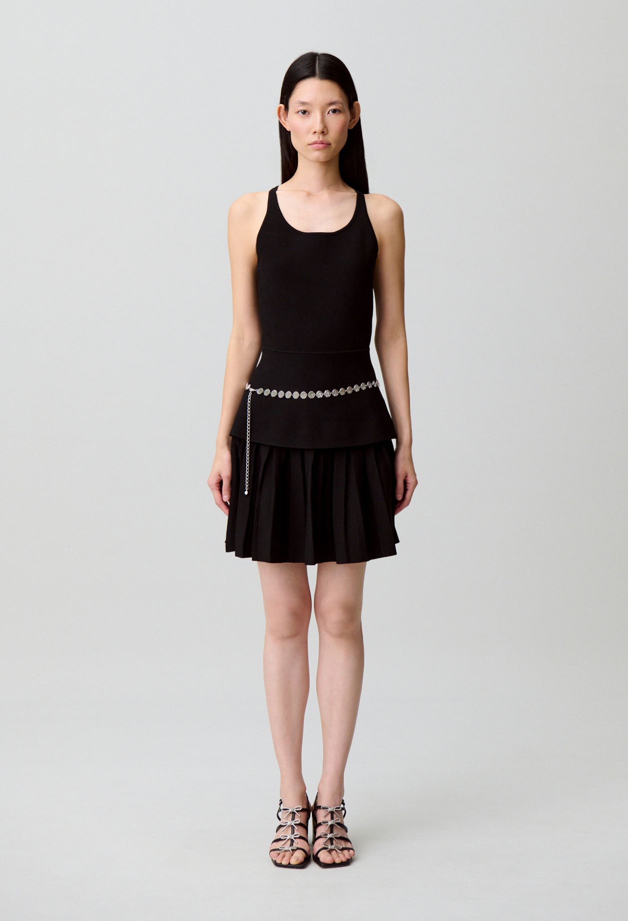 Vestido punto con tirantes cruzados - Mujer - Negro - Claudie Pierlot