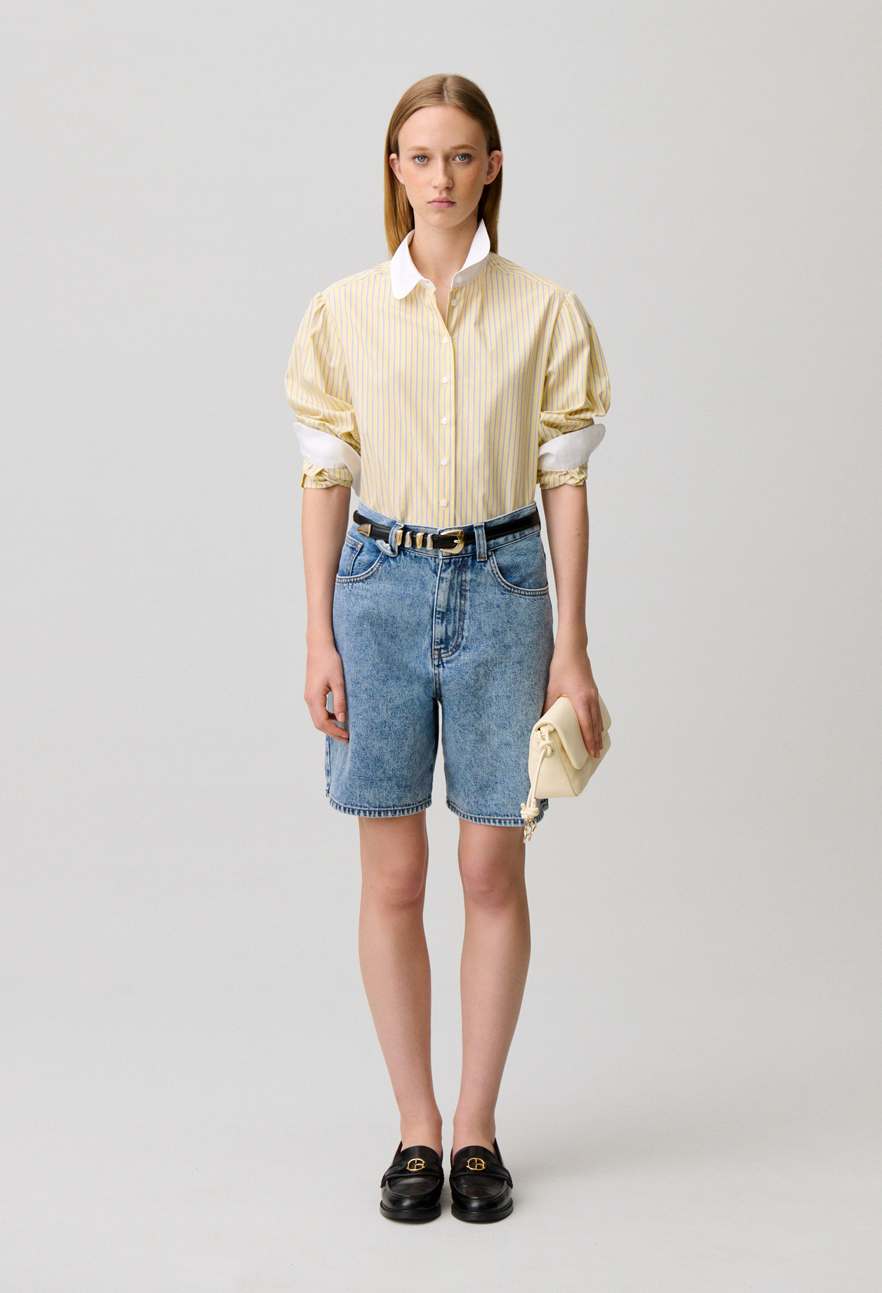 Camisa de rayas con cuello claudine - Mujer - Multico - Claudie Pierlot