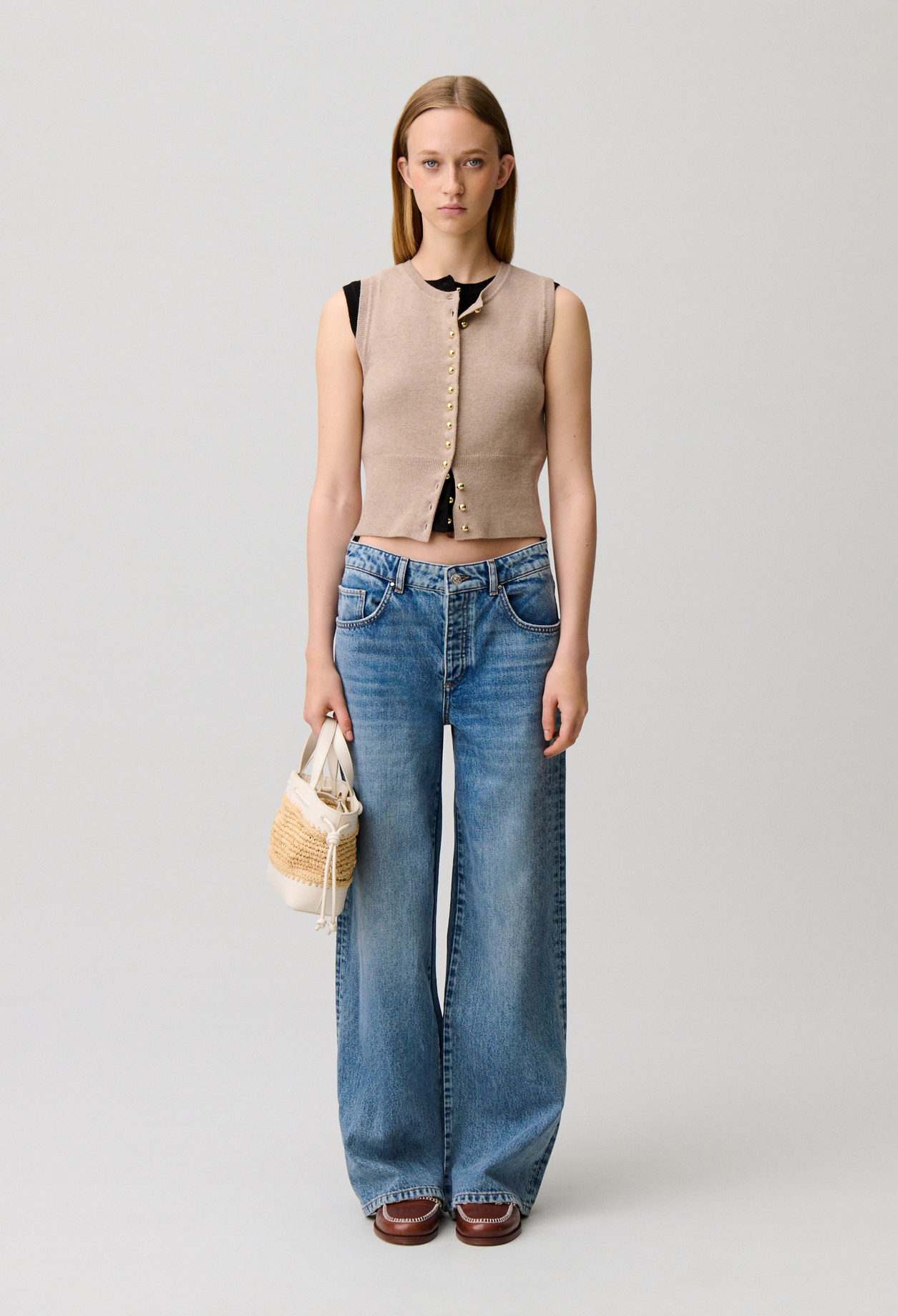 Top de punto con botones - Mujer - Beis - Claudie Pierlot