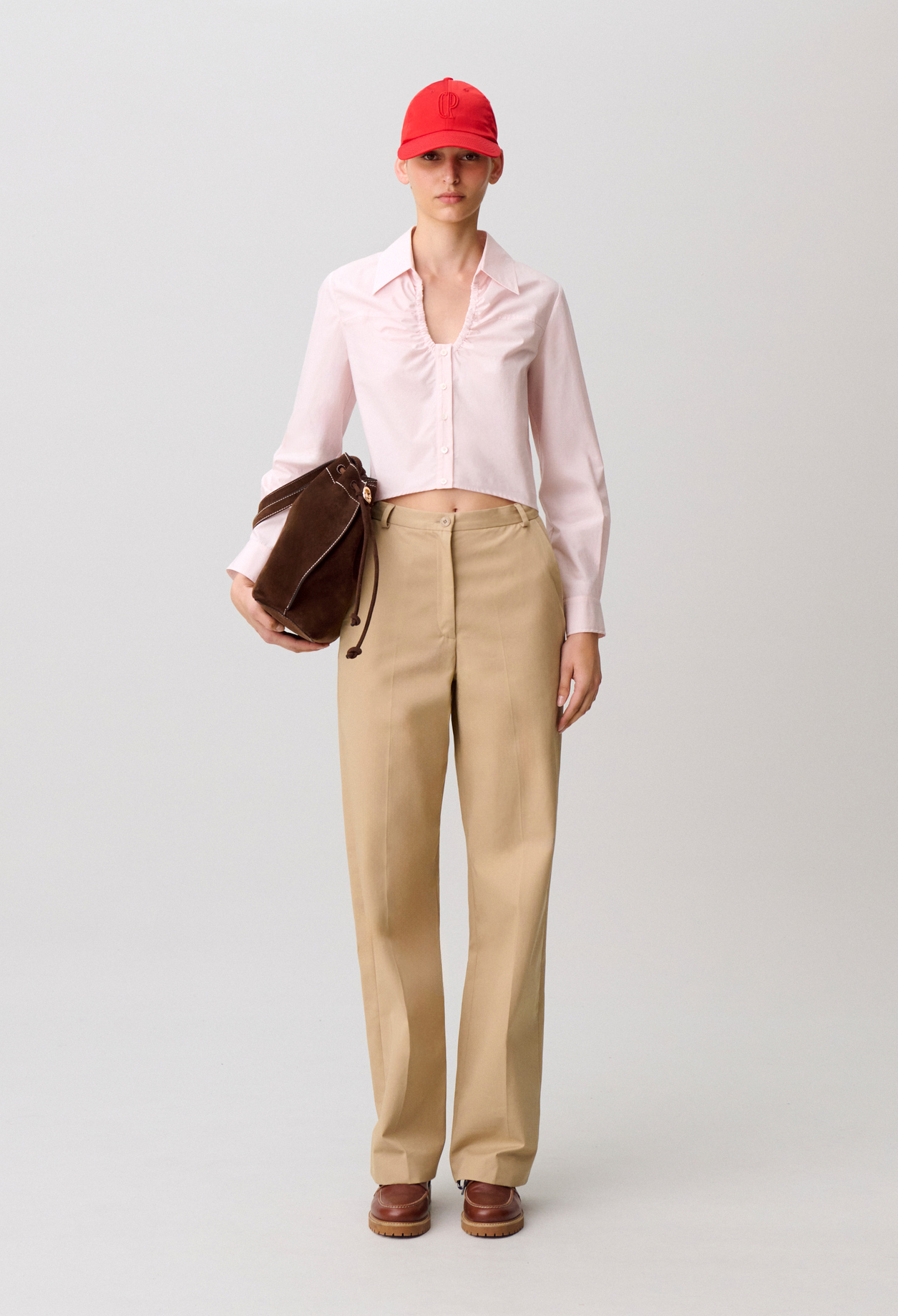 Camisa de popelín de algodón - Mujer - Rosa pálido - Claudie Pierlot