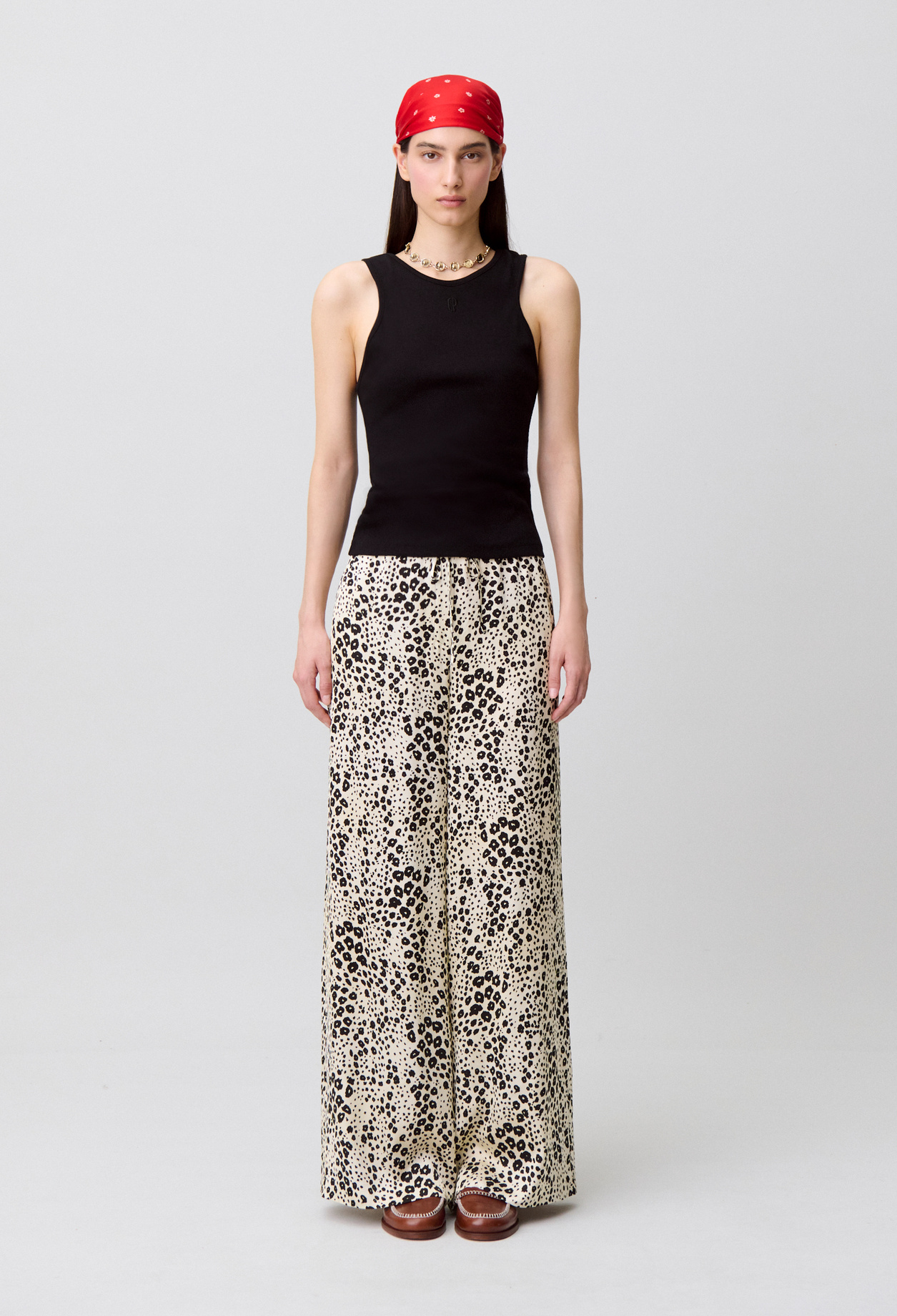 Pantalón satinado estampado animal - Mujer - Estampado claro - Claudie Pierlot
