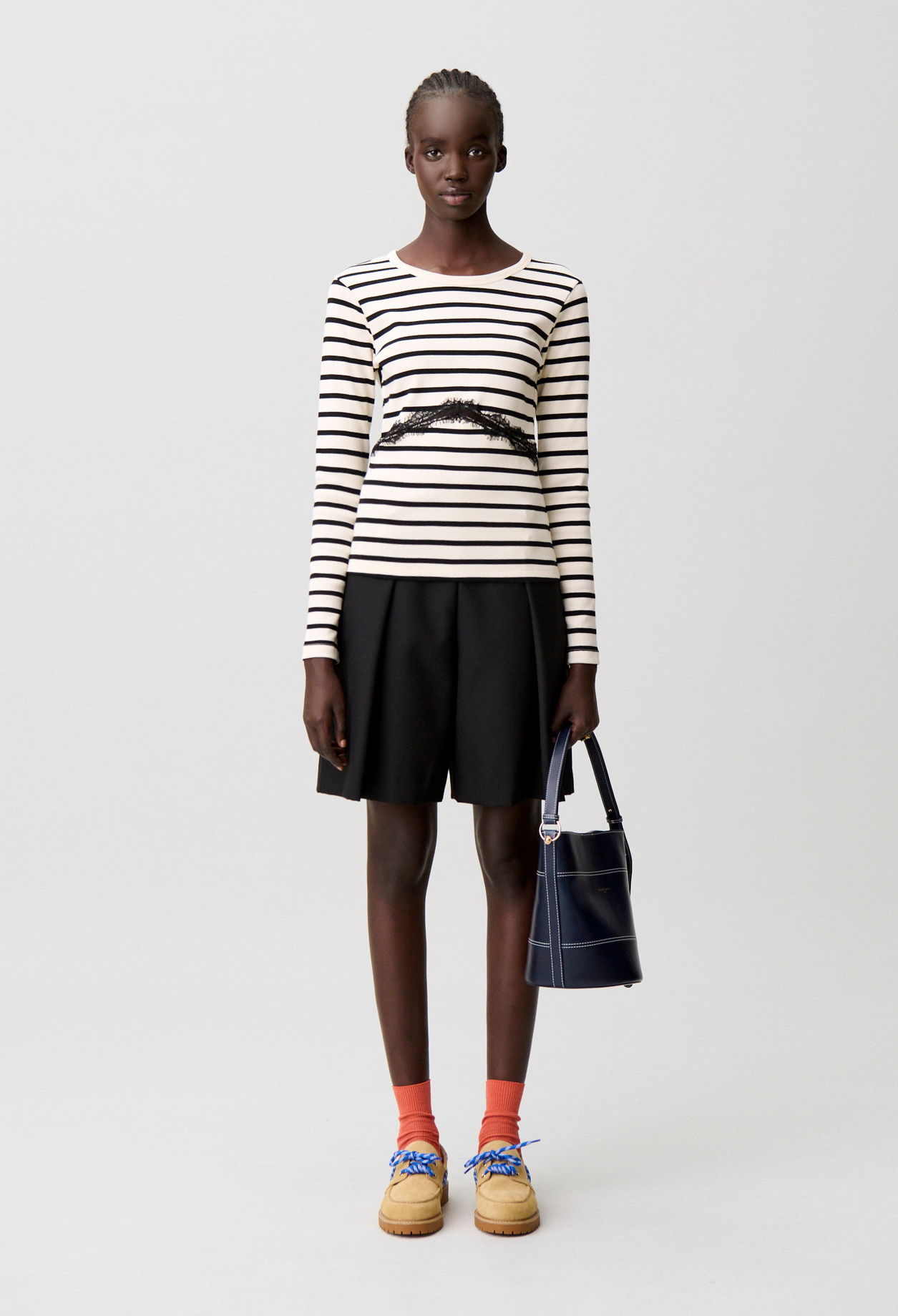 Camiseta Armadara de encaje - Mujer - Dos tonos - Claudie Pierlot