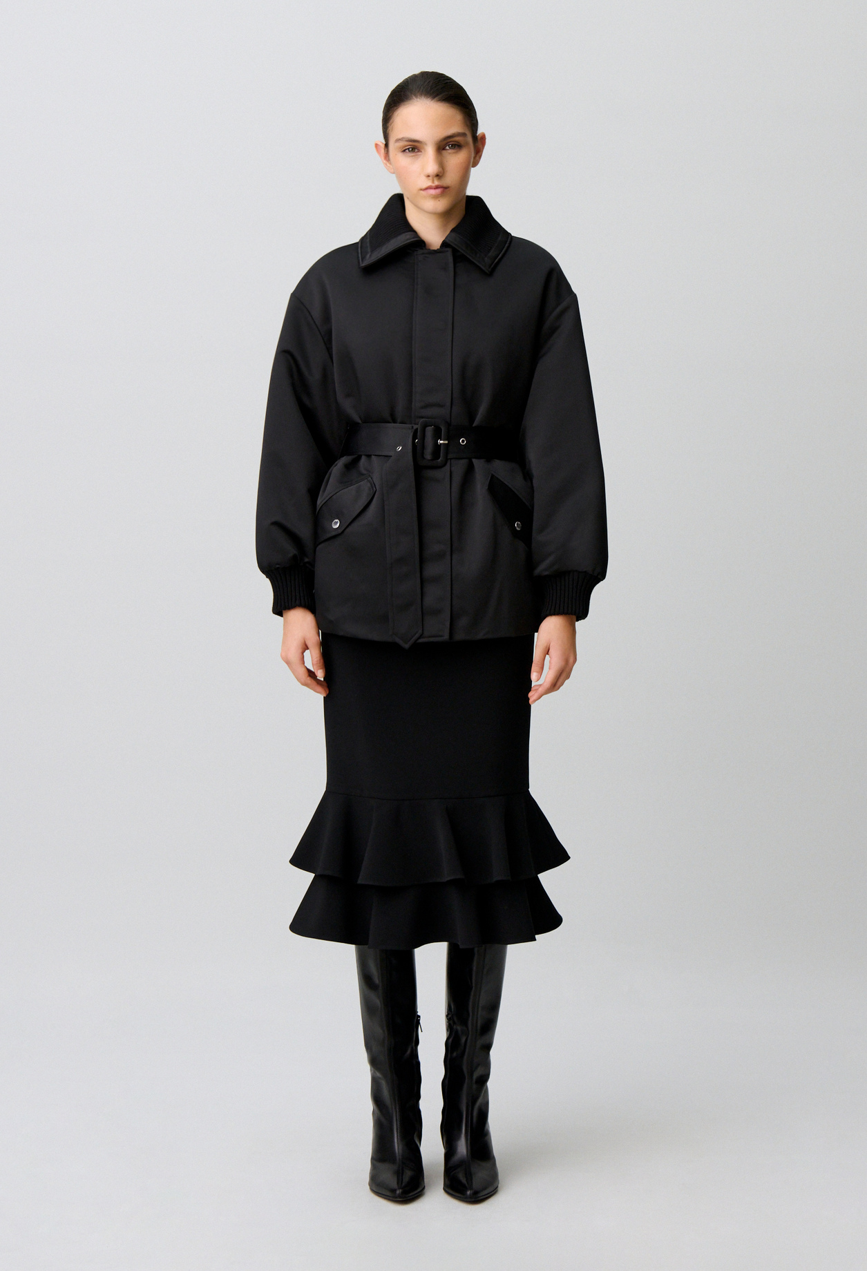 Abrigo plumífero satinado - Mujer - Negro - Claudie Pierlot