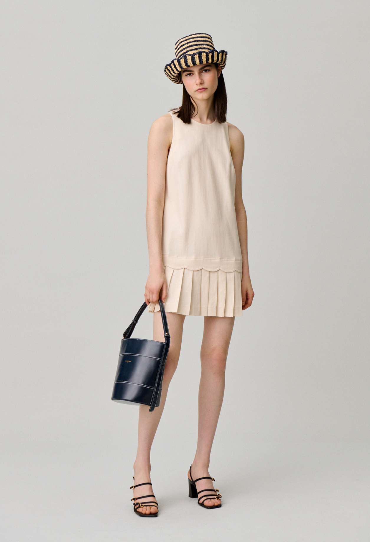 Vestido corto plisado - Mujer - Marfil - Claudie Pierlot