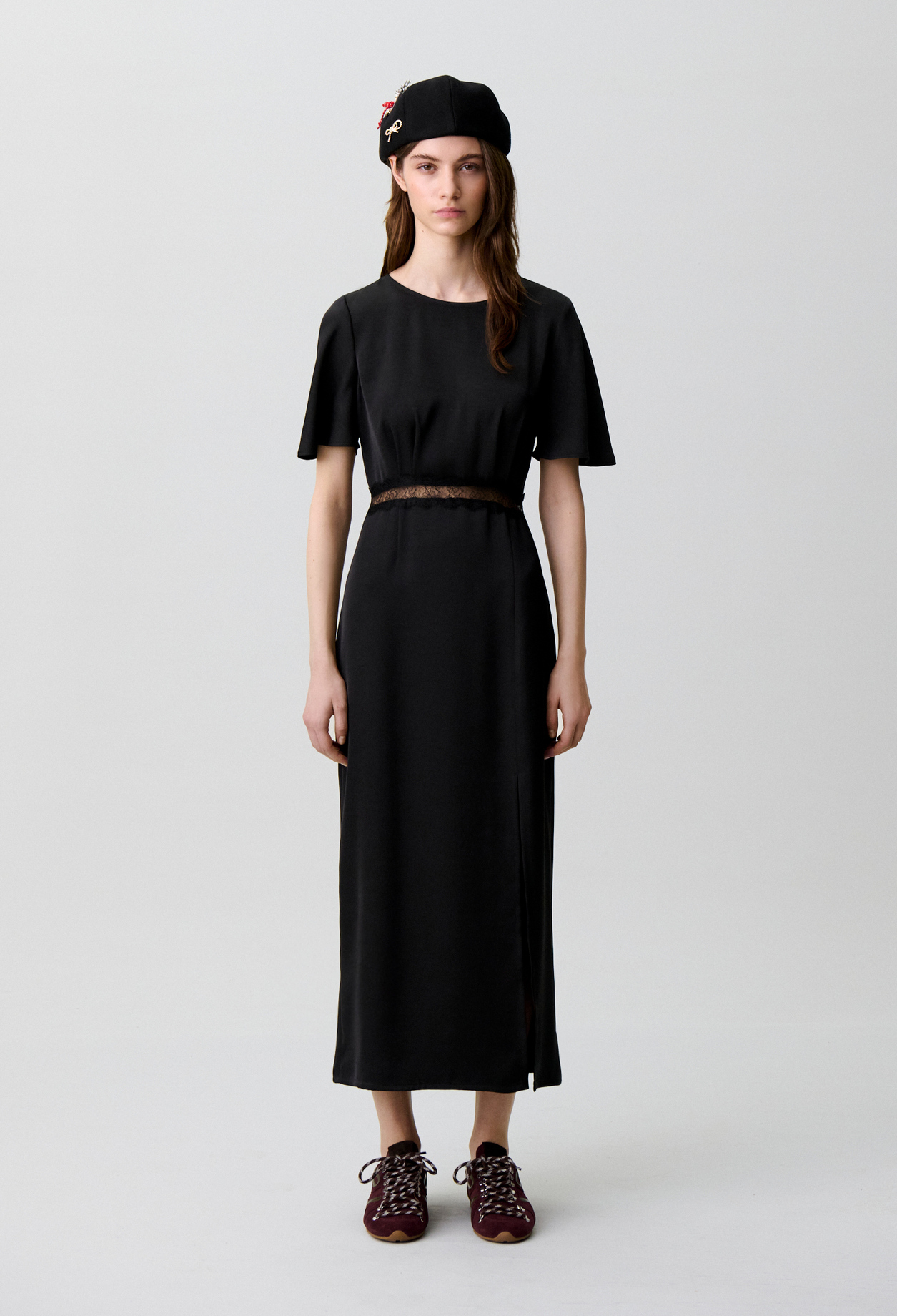 Vestido satinado encaje sin espalda - Mujer - Negro - Claudie Pierlot