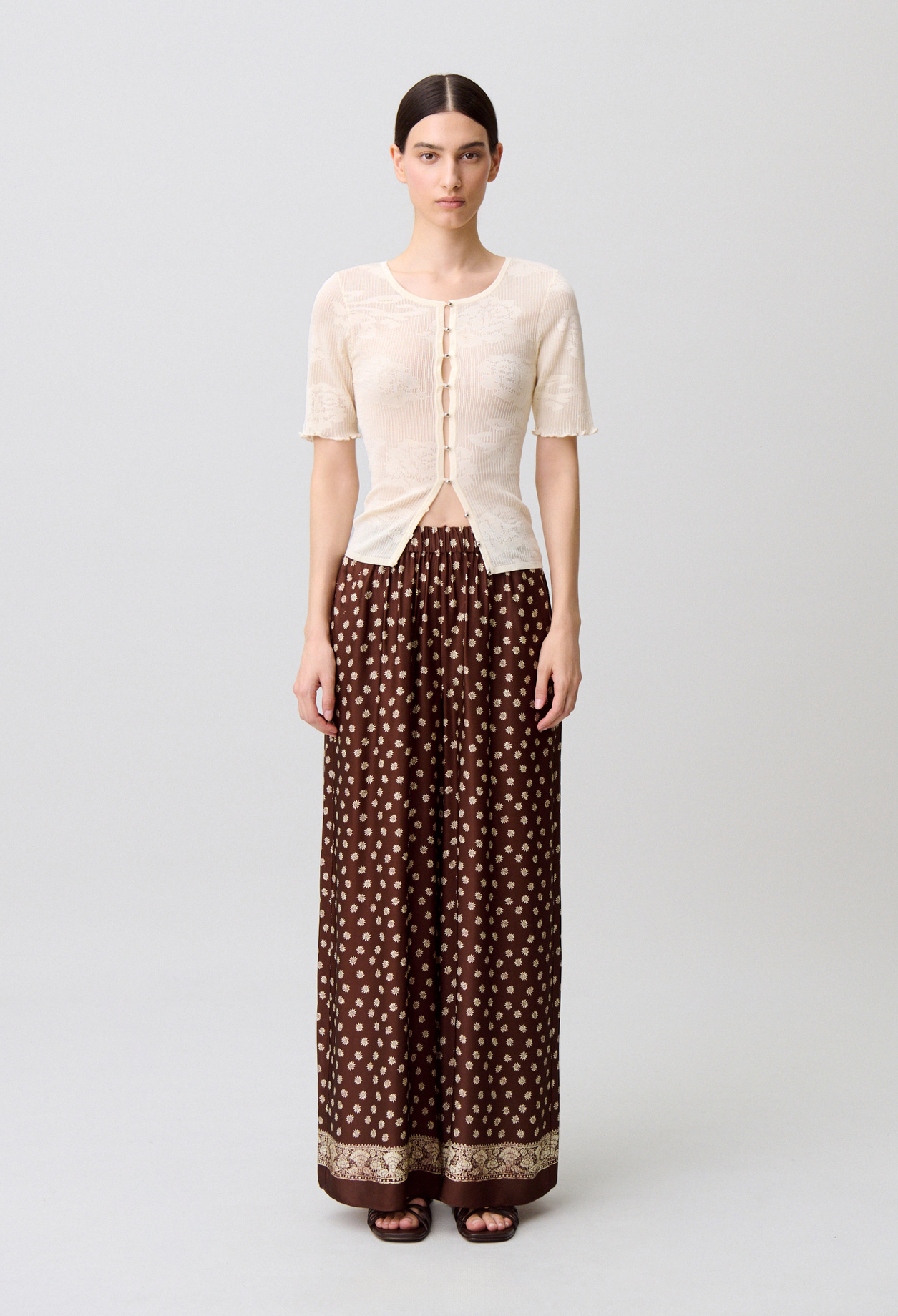 Pantalón fluido estampado - Mujer - Estampado oscuro - Claudie Pierlot
