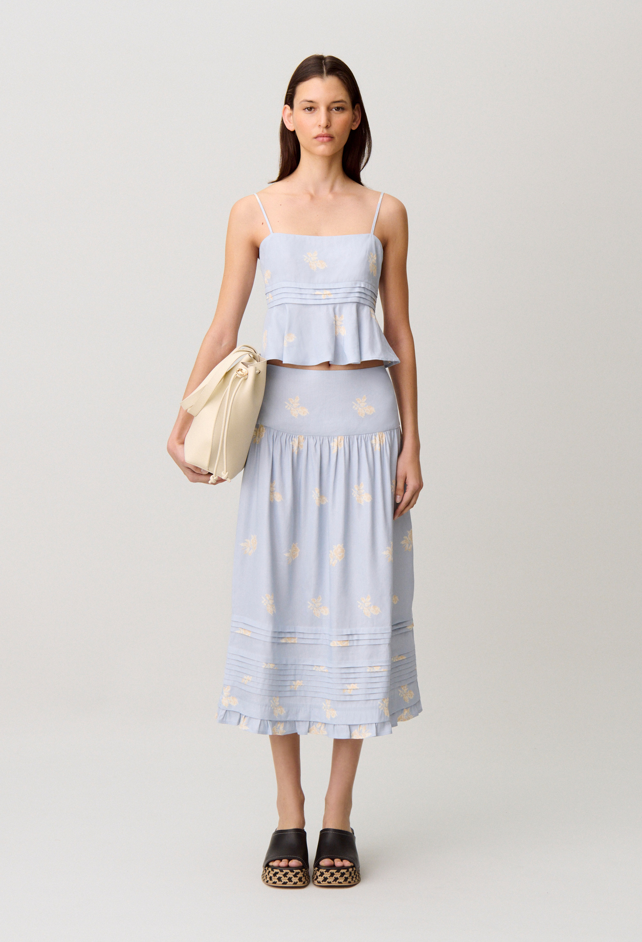 Falda midi de flores - Mujer - Estampado claro - Claudie Pierlot