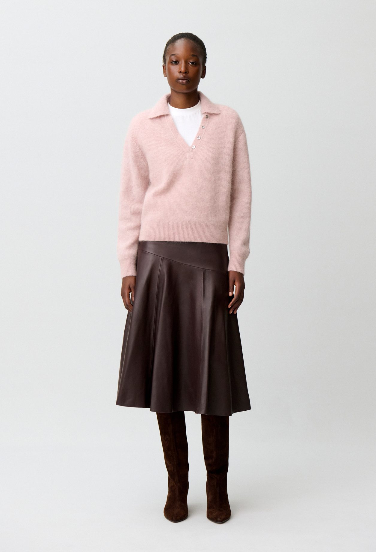Jersey casual de punto peludo - Mujer - Rosa pálido - Claudie Pierlot