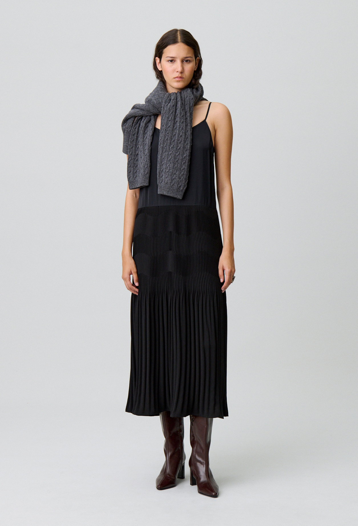 Vestido largo fluido de tirantes - Mujer - Negro - Claudie Pierlot