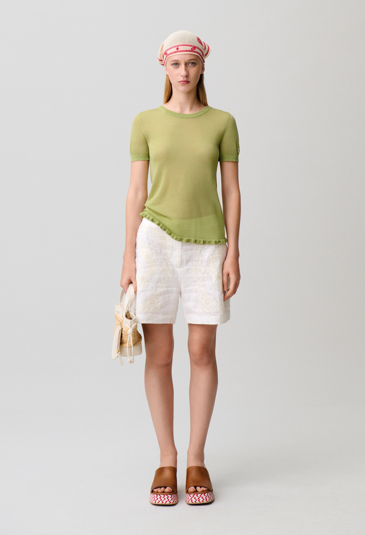 Top de punto con volantes - Mujer - Pistache - Claudie Pierlot