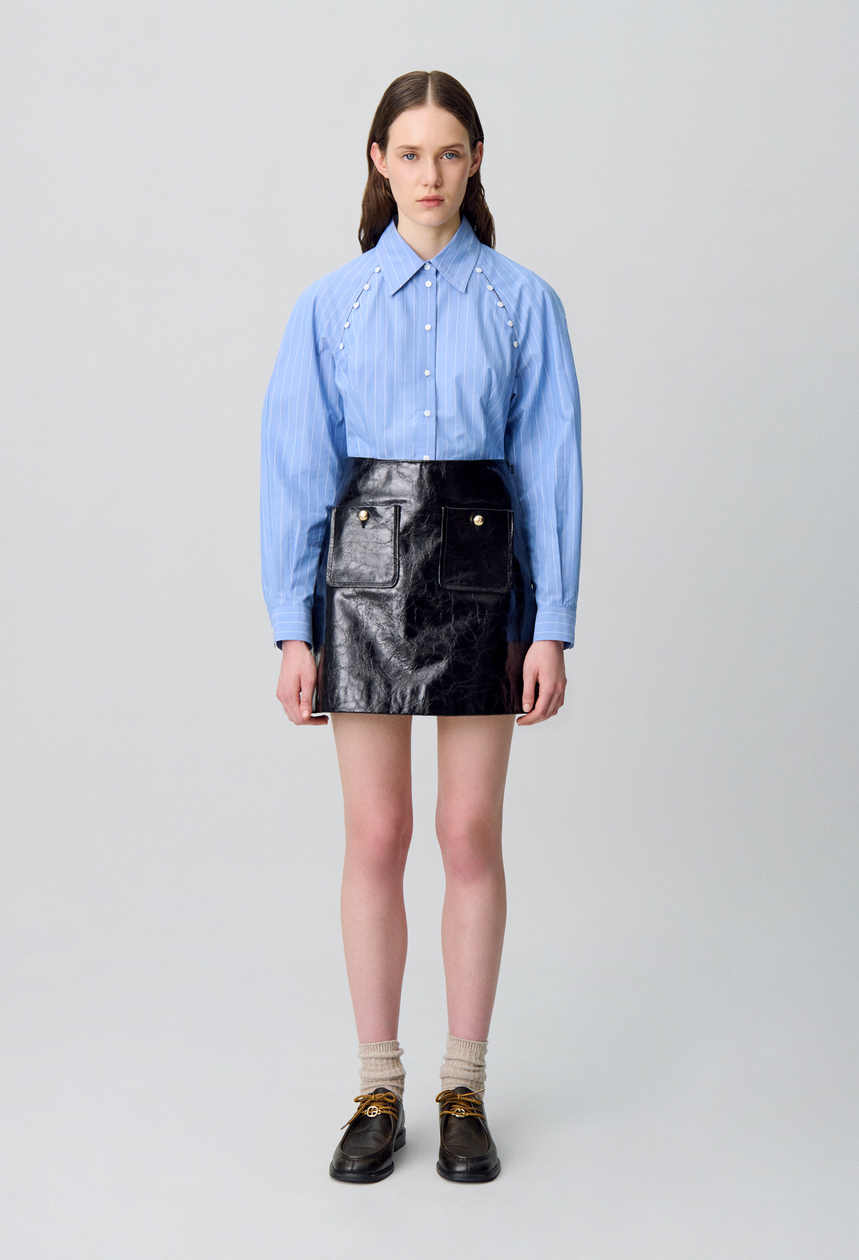 Camisa popelín algodón - Mujer - Dos tonos - Claudie Pierlot