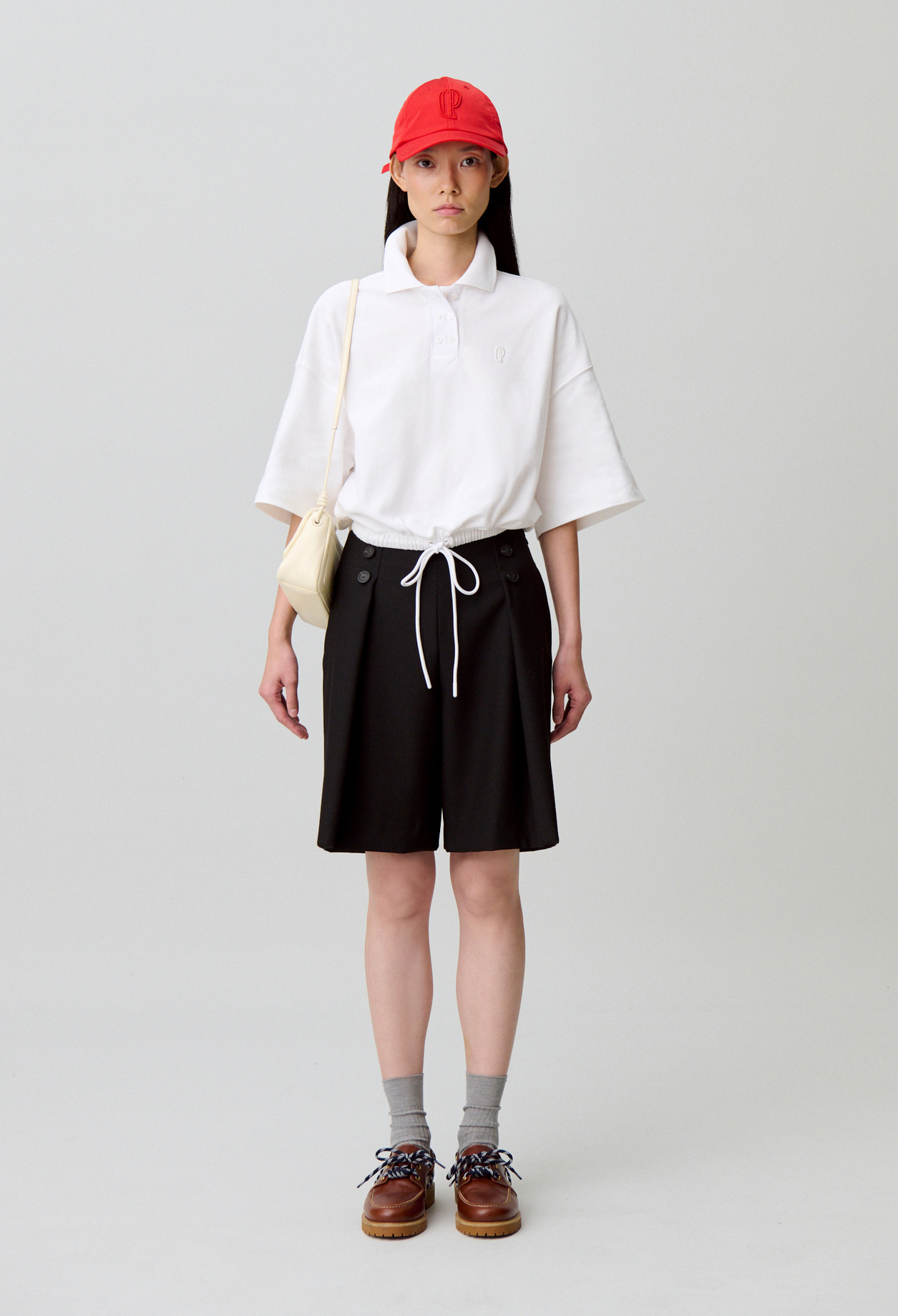 Camiseta de algodón cuello polo - Mujer - Crudo - Claudie Pierlot