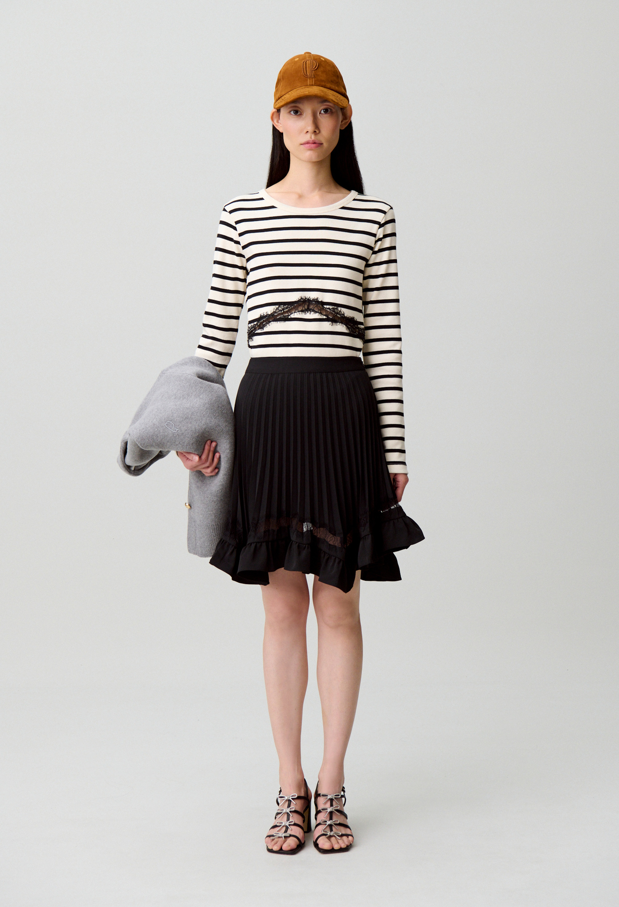 Falda asimétrica de encaje - Mujer - Negro - Claudie Pierlot