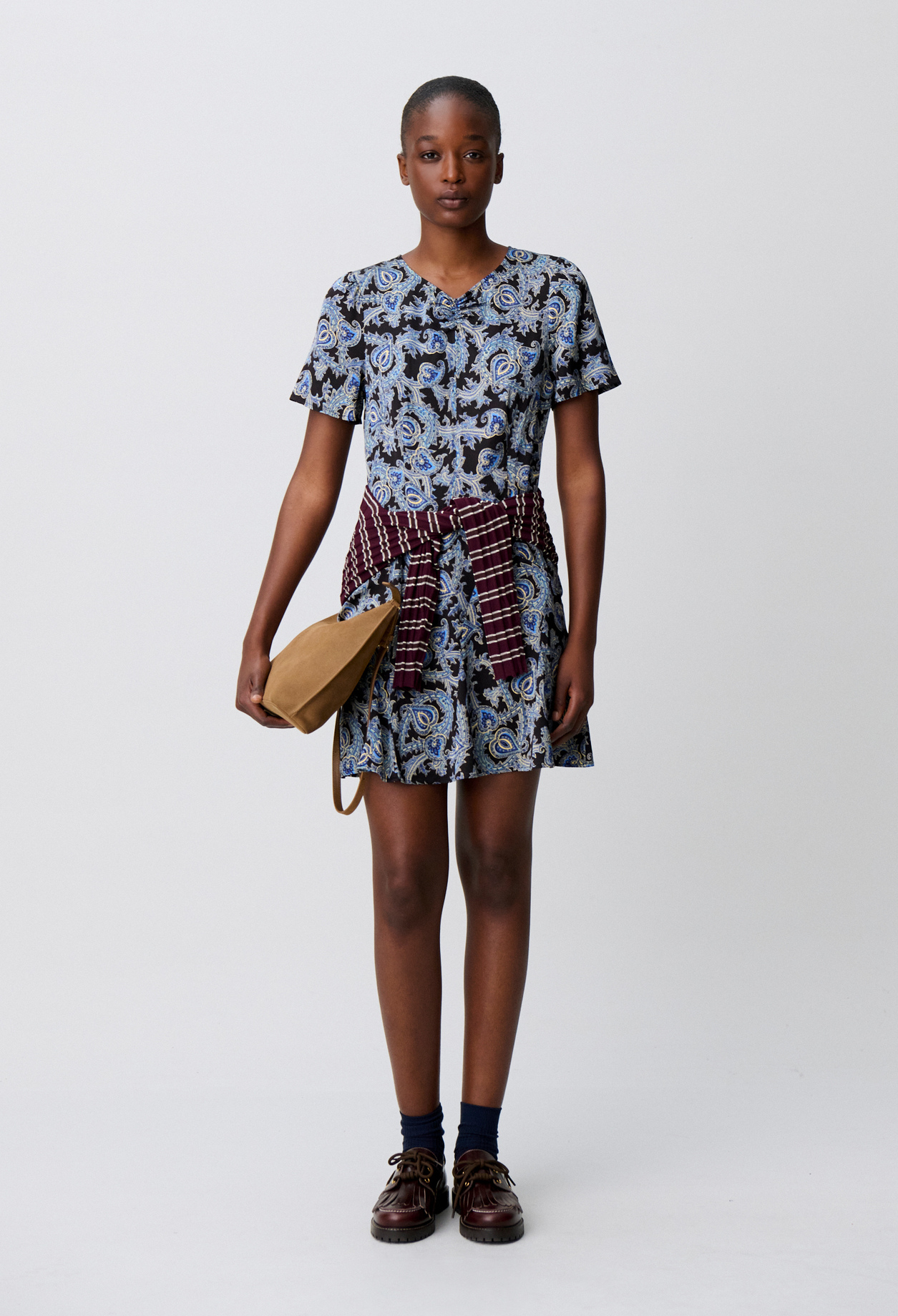 Vestido corto fluido estampado - Mujer - Estampado oscuro - Claudie Pierlot