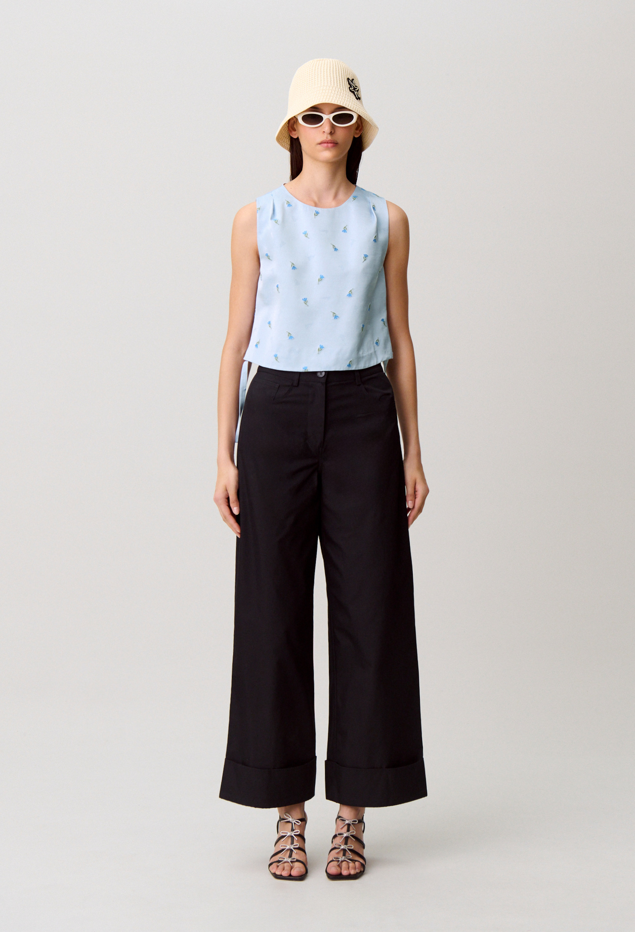 Top de satén bordado - Mujer - Ciel - Claudie Pierlot