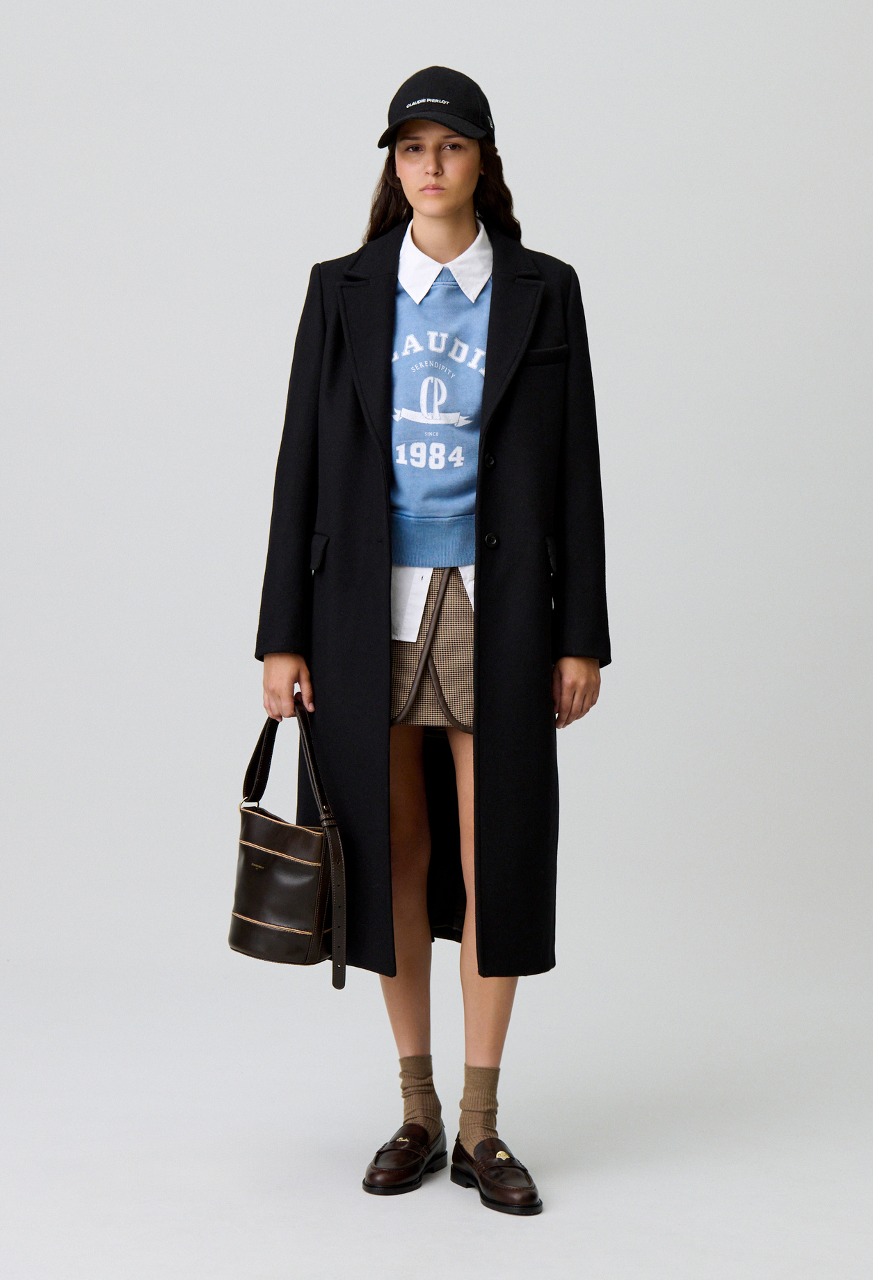 Abrigo largo recto de lana - Mujer - Negro - Claudie Pierlot