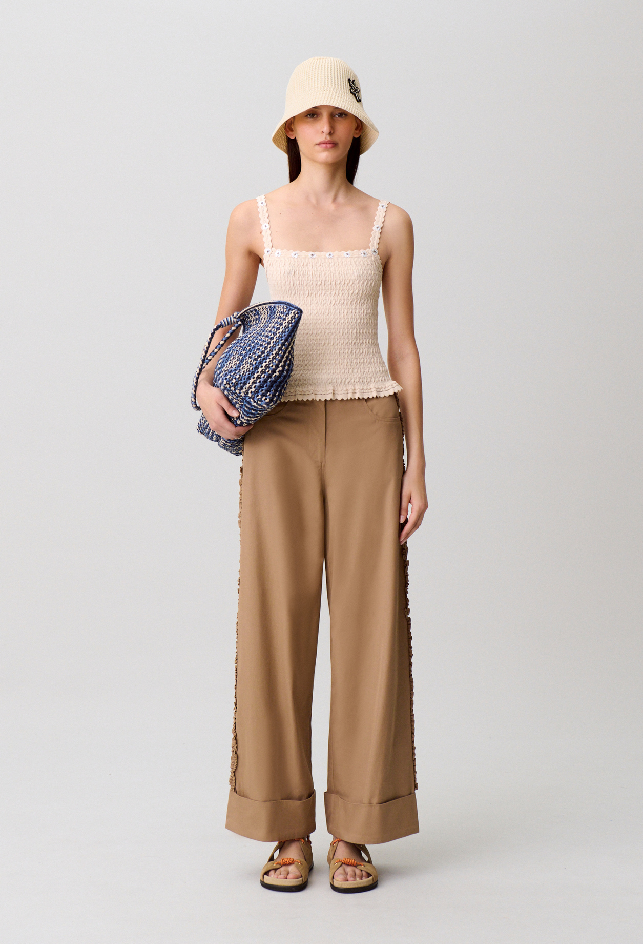 Pantalón ancho - Mujer - Beis - Claudie Pierlot