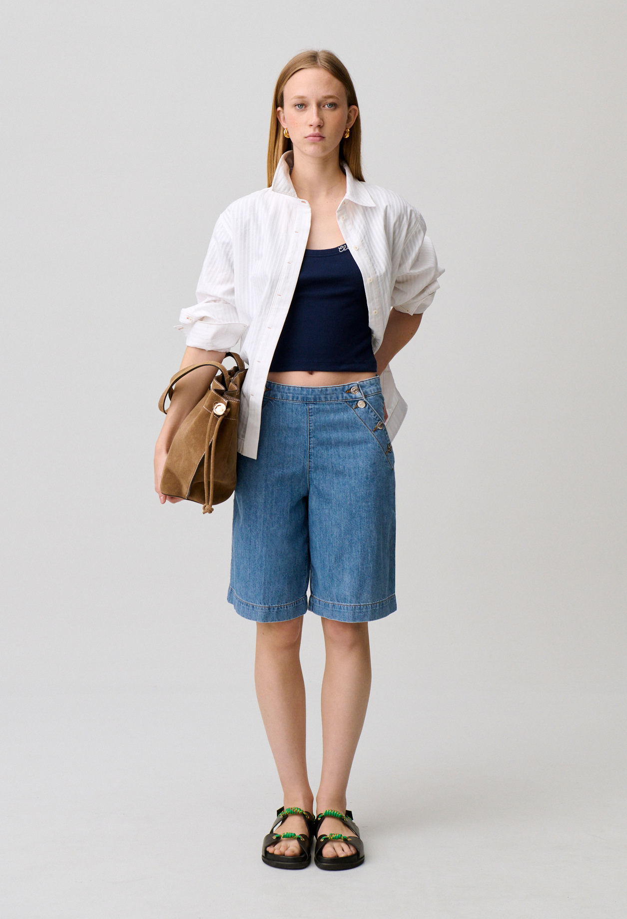 Short vaquero de puente - Mujer - Denim bleu clair - Claudie Pierlot