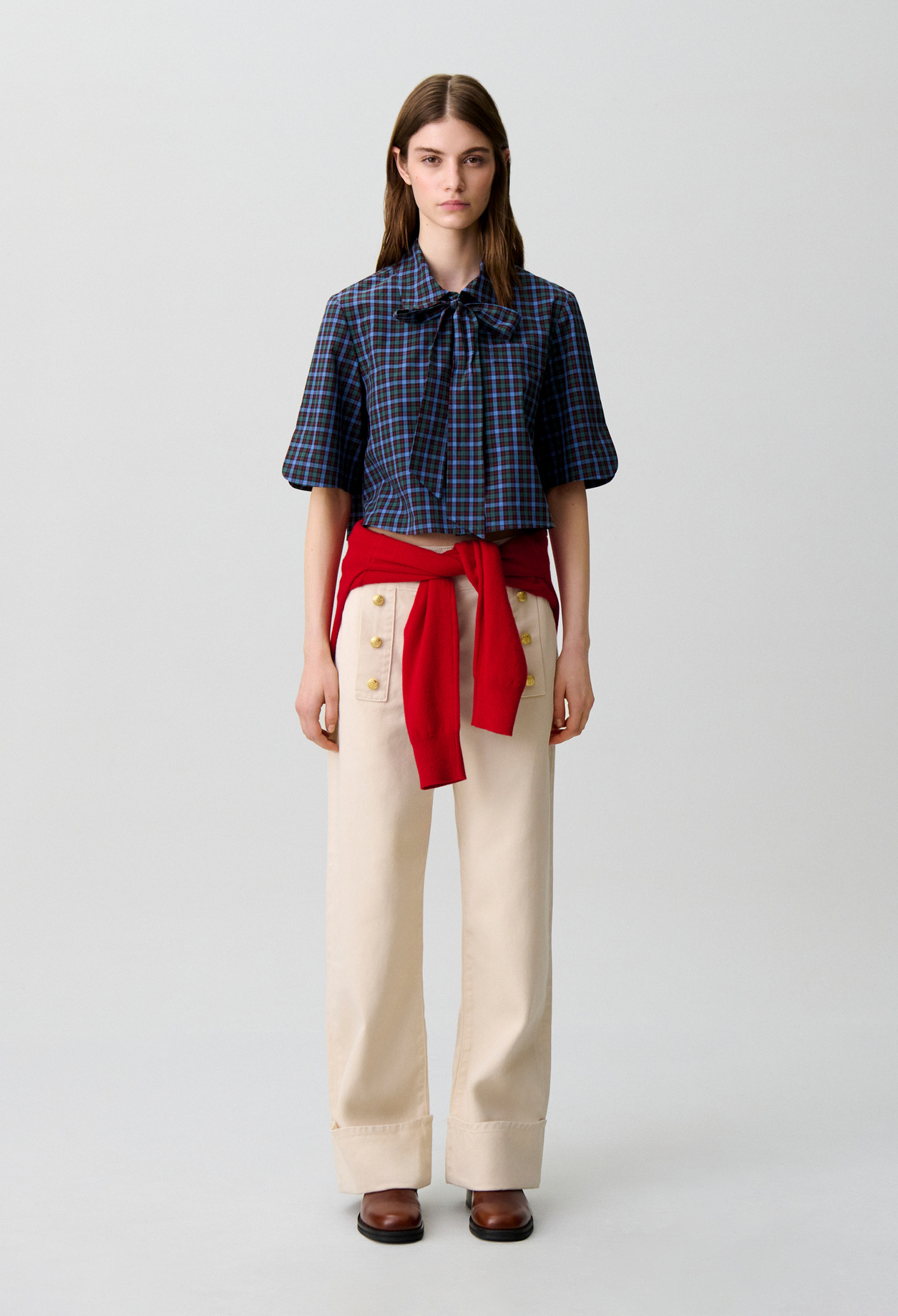 Camisa de cuadros con lazo - Mujer - Multico - Claudie Pierlot