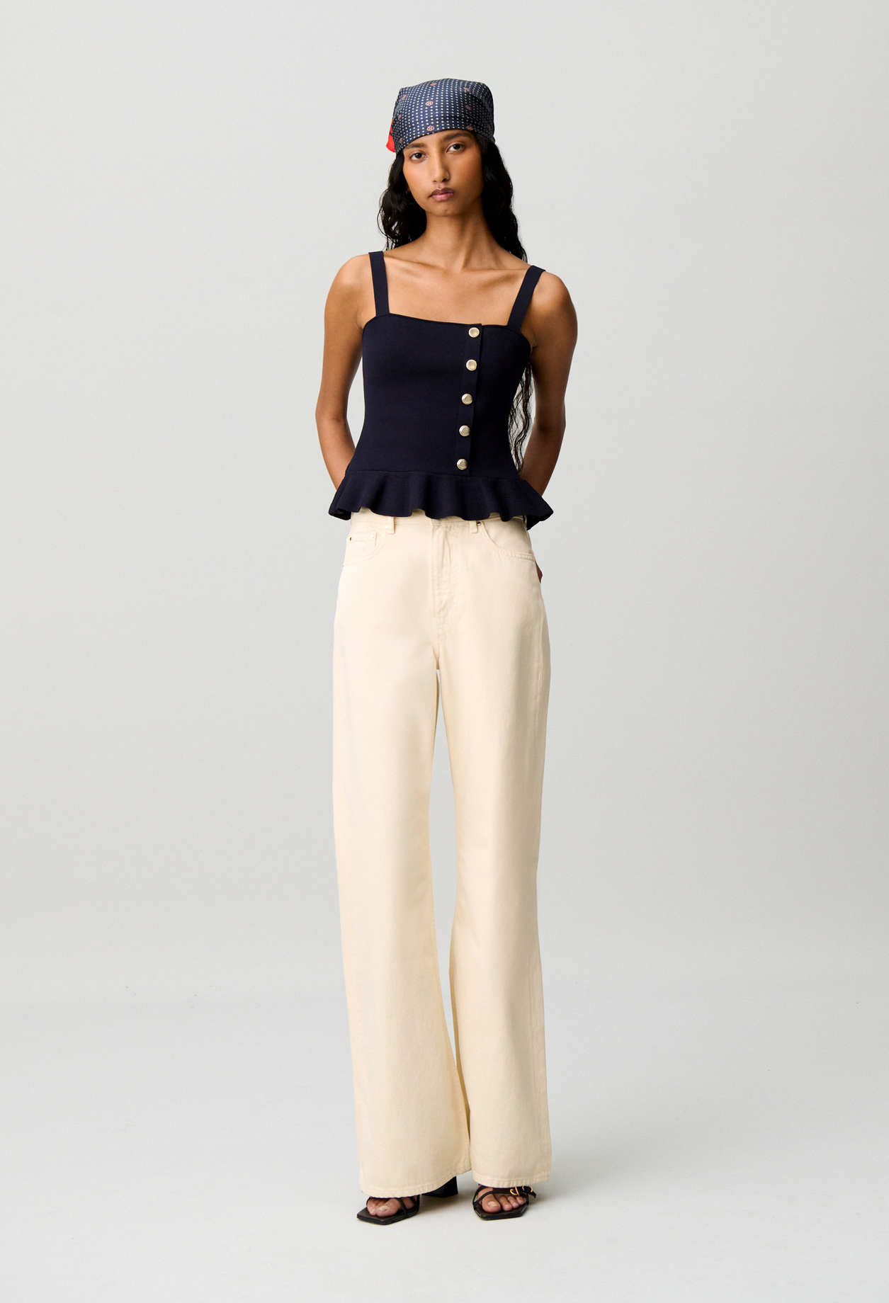 Top de punto con volante - Mujer - Marina - Claudie Pierlot