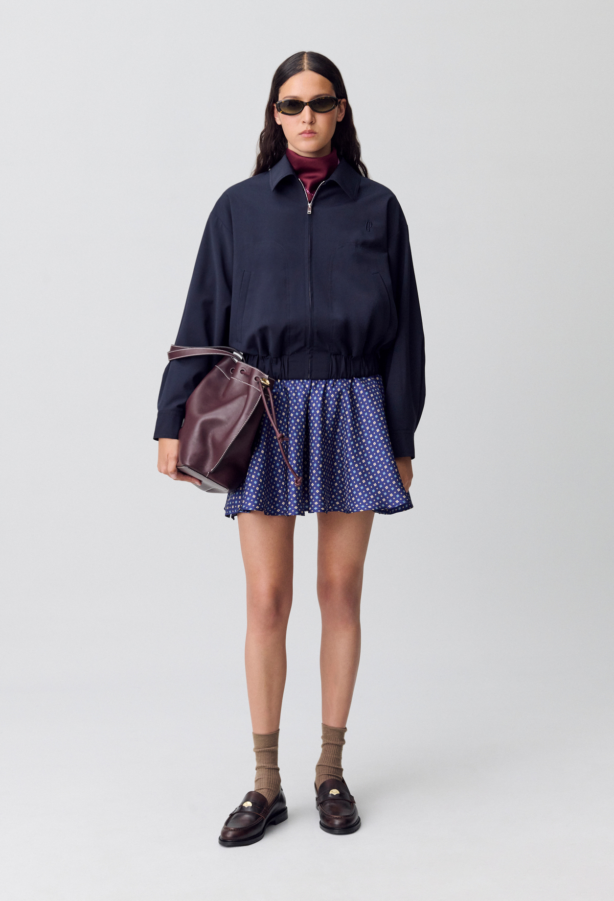Chaqueta oversize con cremallera - Mujer - Marina - Claudie Pierlot