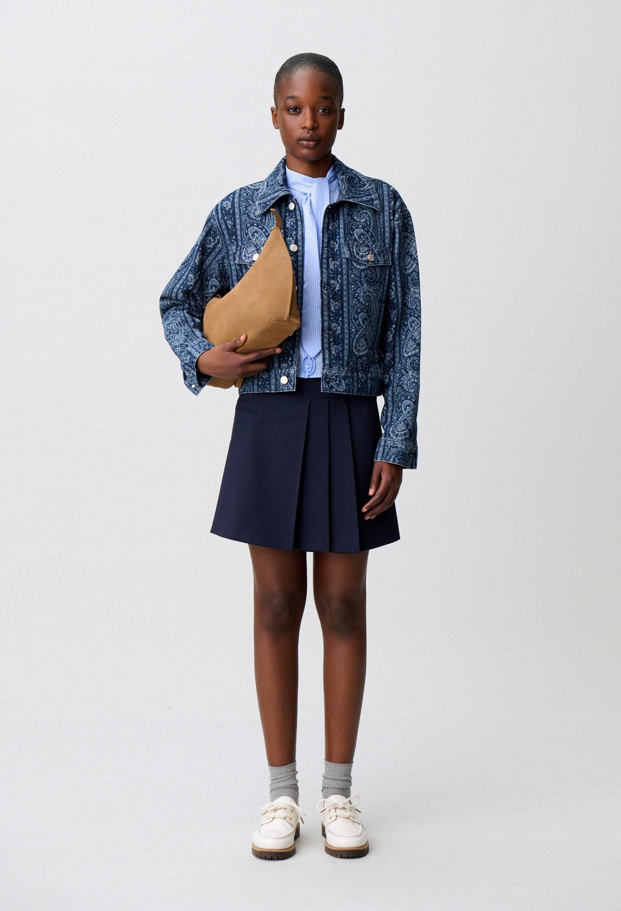 Falda corta de mezcla de lana - Mujer - Marina - Claudie Pierlot