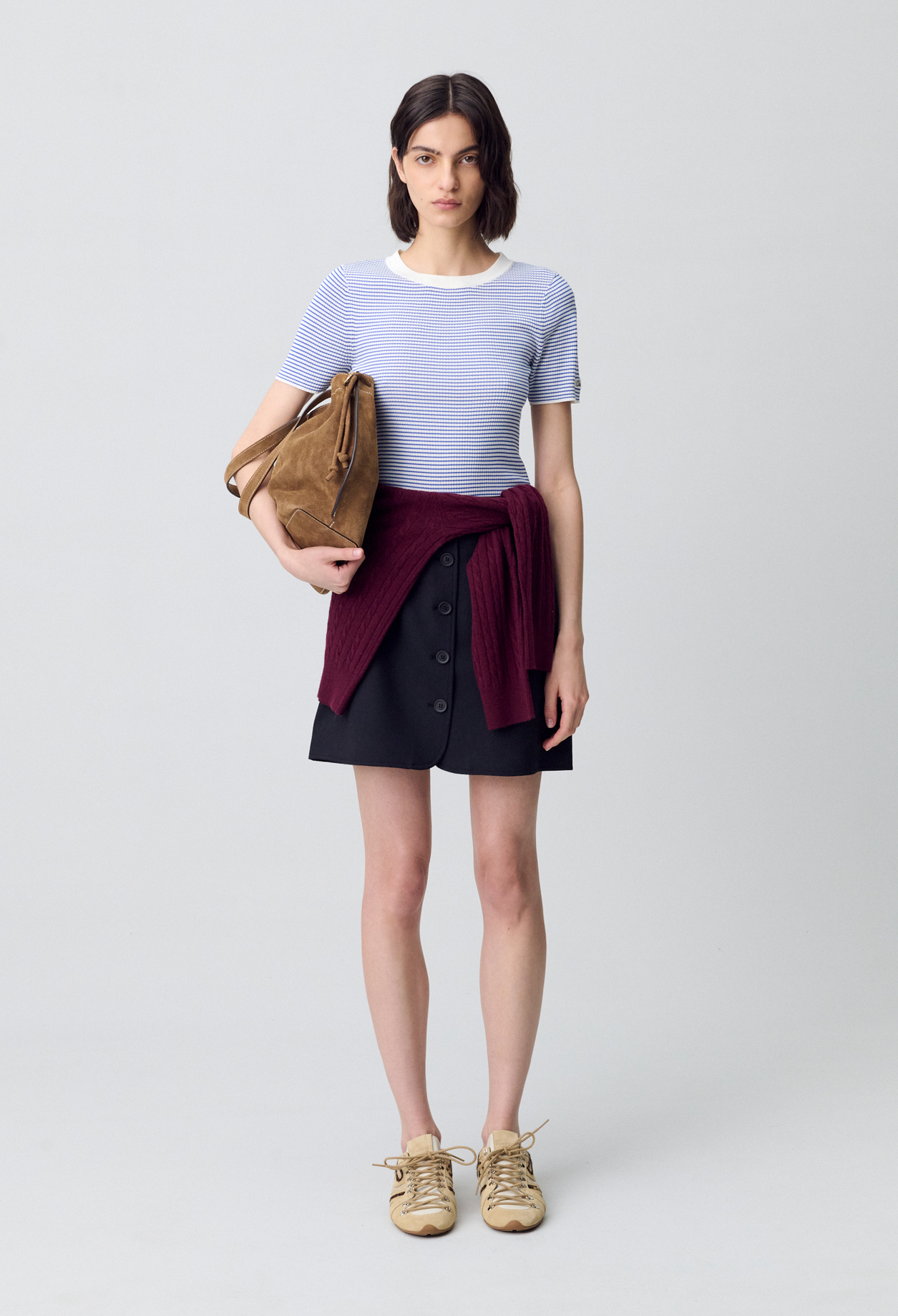 Top Armadaro de punto fino - Mujer - Bleu moyen - Claudie Pierlot