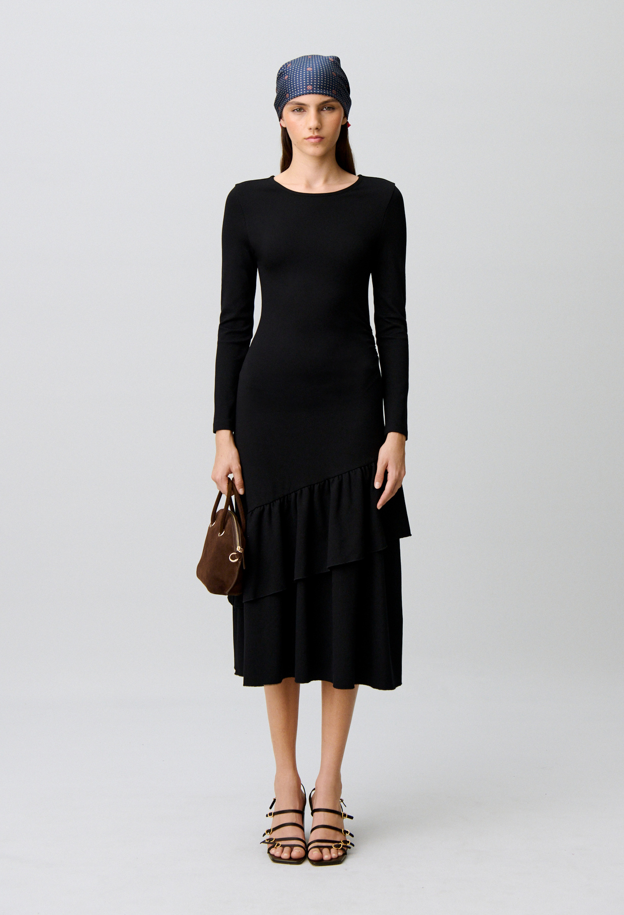 Vestido asimétrico con volantes - Mujer - Negro - Claudie Pierlot