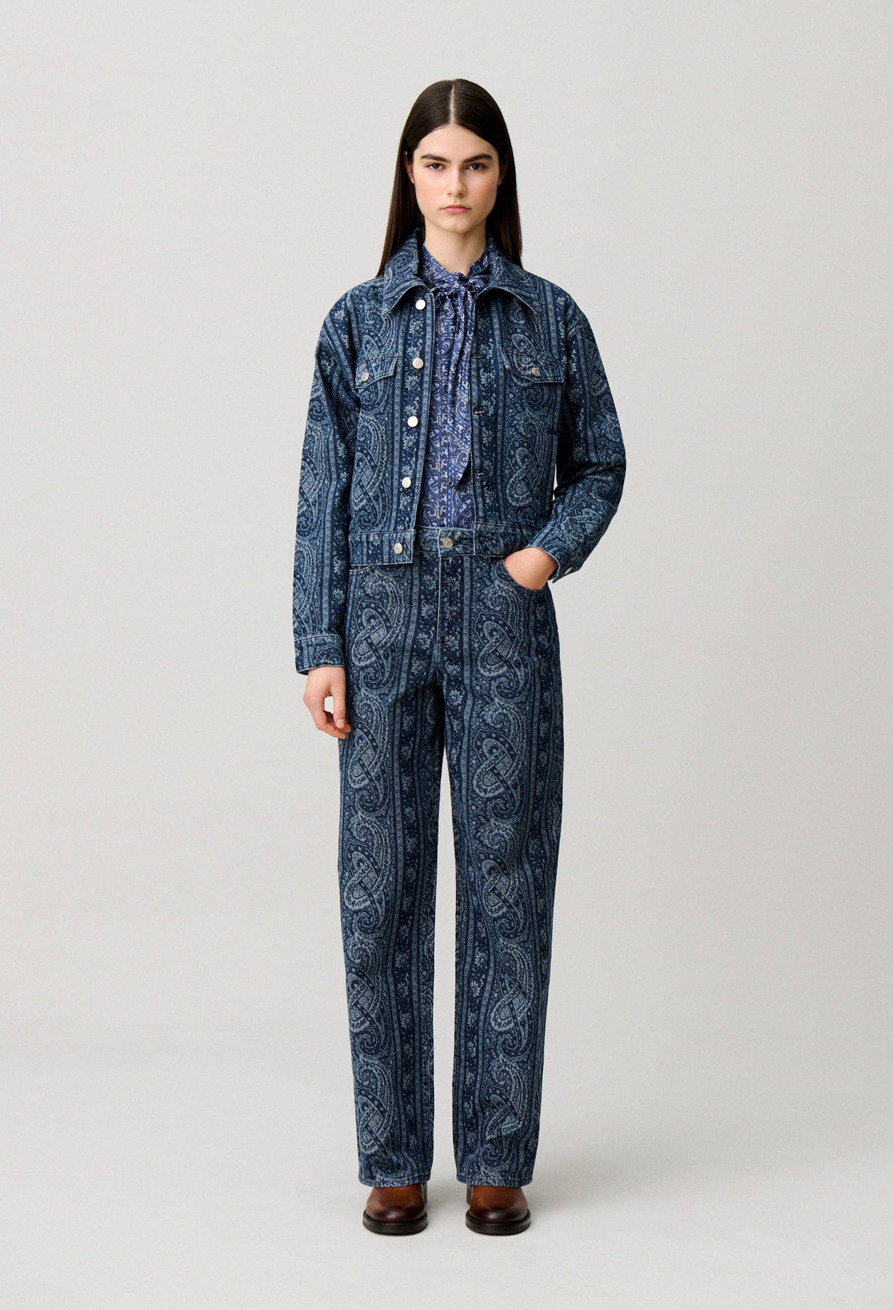 Vaquero recto denim estampado - Mujer - Estampado marino - Claudie Pierlot