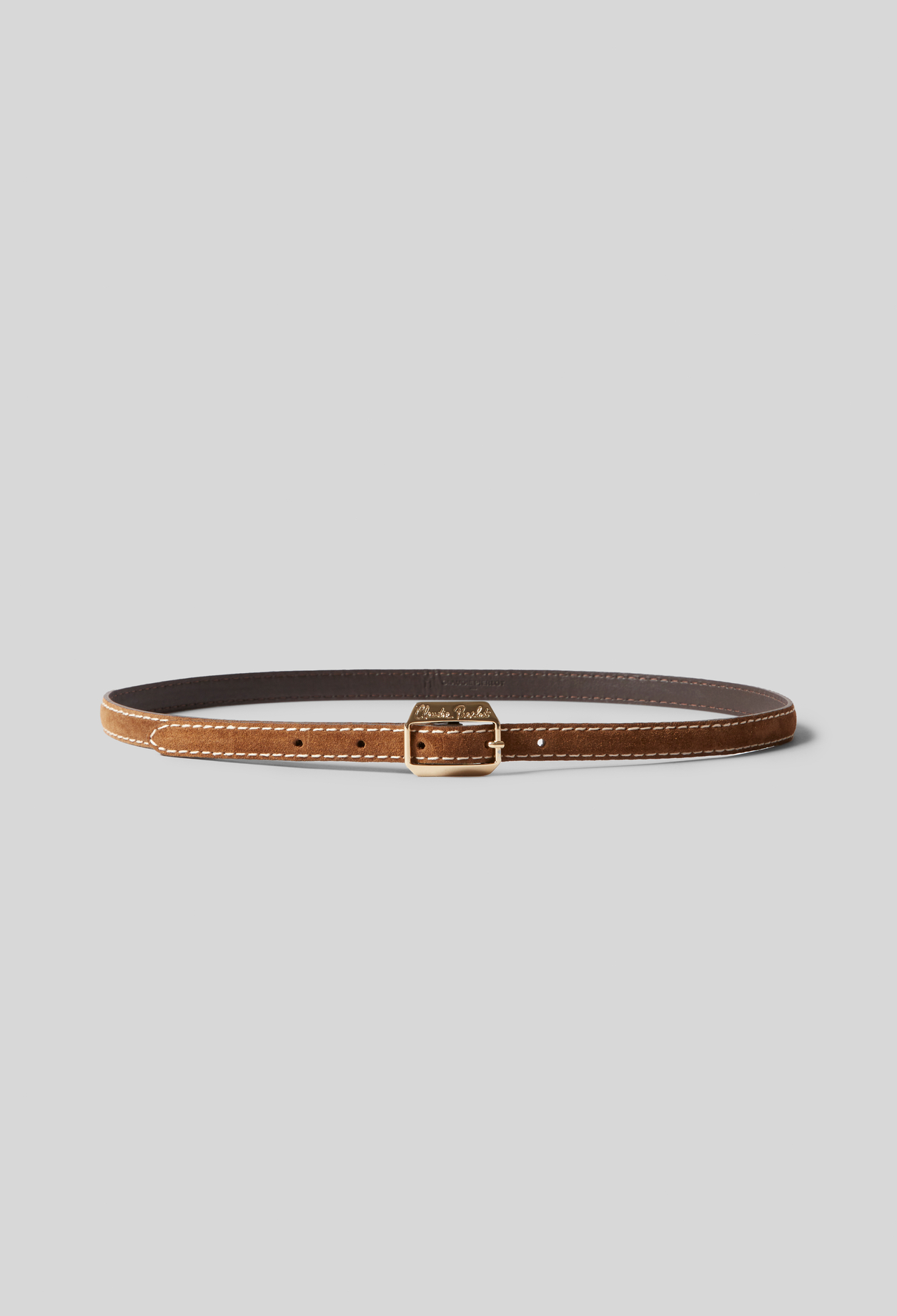 Cinturón de ante con hebilla dorada - Mujer - Camel - Claudie Pierlot