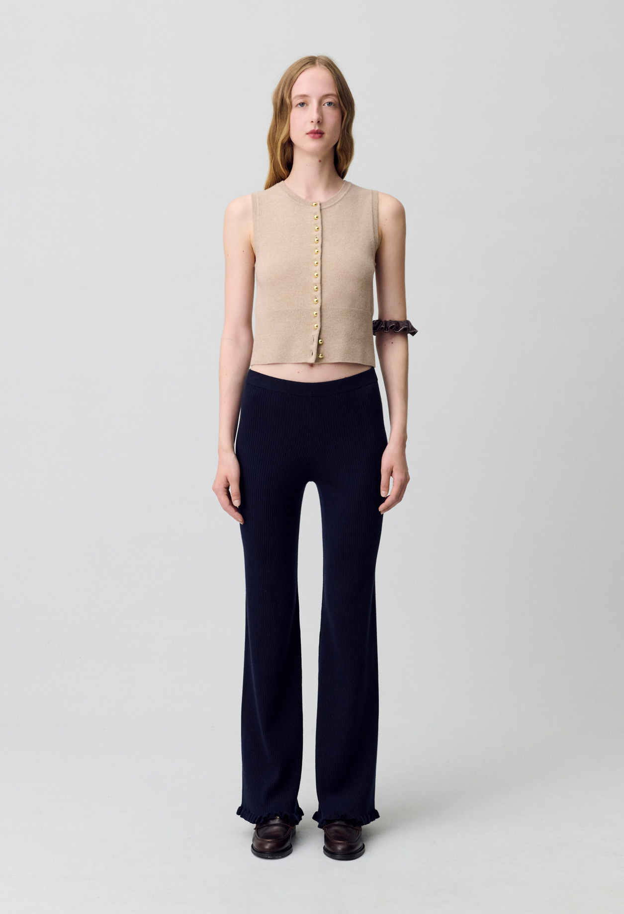 Pantalón de punto acampanado - Mujer - Marina - Claudie Pierlot
