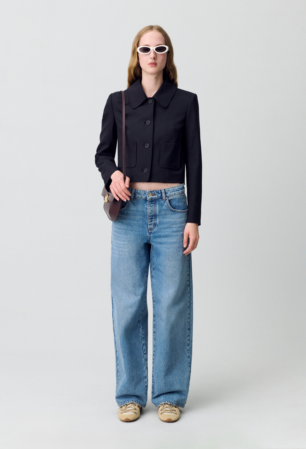 Chaqueta caja mezcla de lana negra - Mujer - Negro - Claudie Pierlot