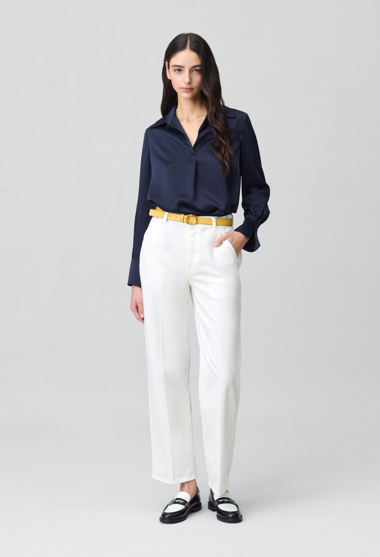 Blusa fluida clásica - Mujer - Marina - Claudie Pierlot