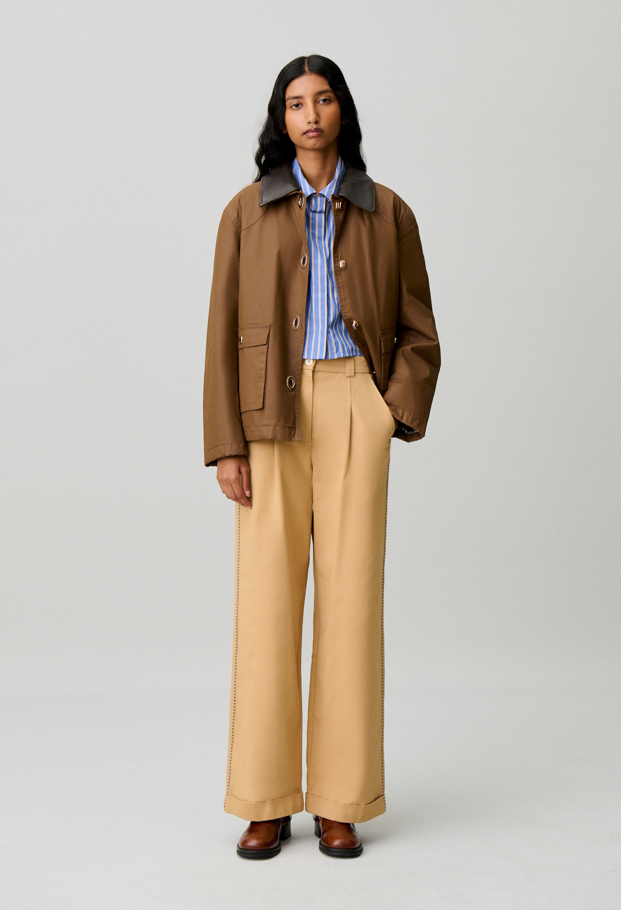 Pantalón recto con pliegues - Mujer - Beis - Claudie Pierlot