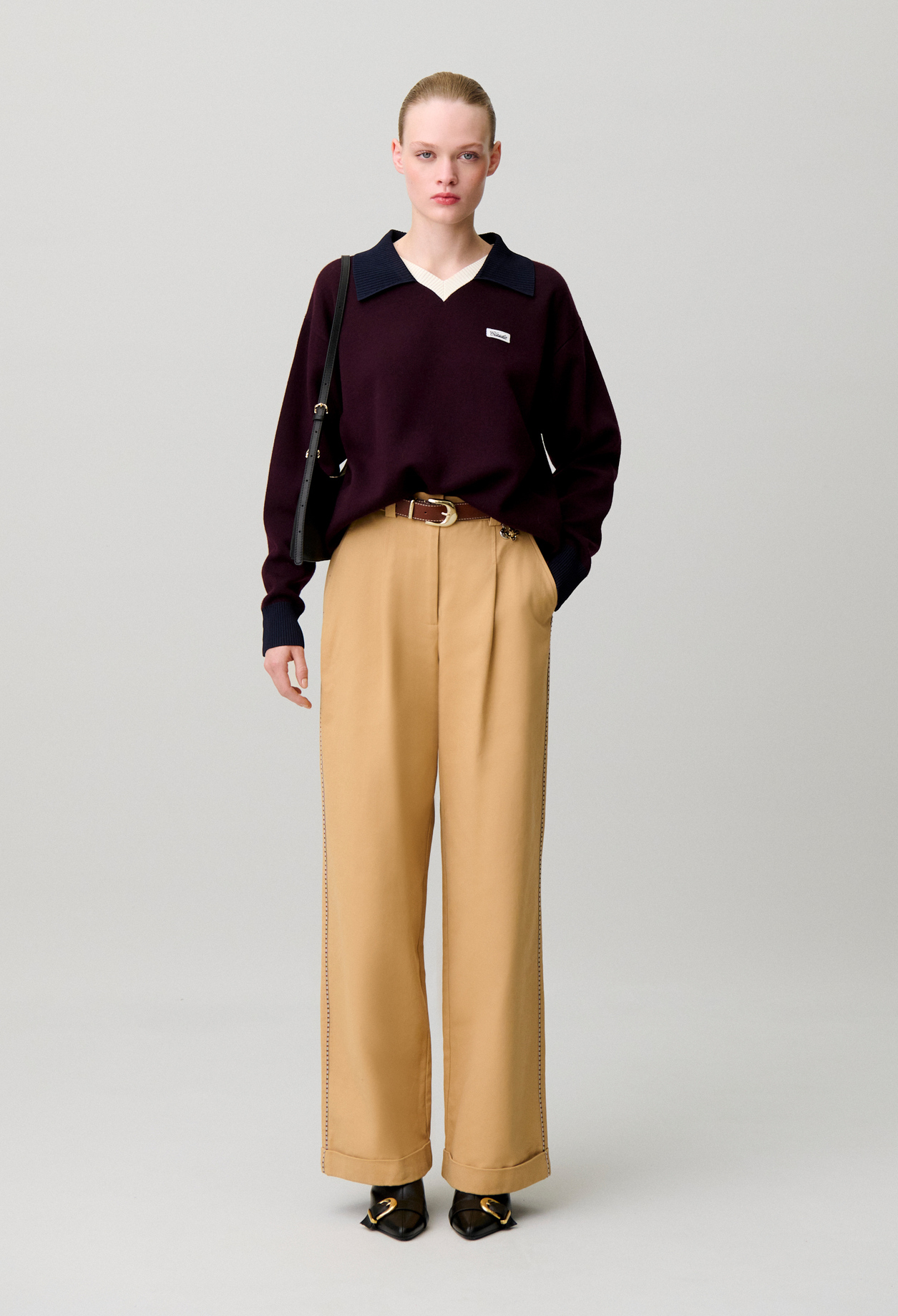 Jersey punto cuello doble contraste - Mujer - Multico - Claudie Pierlot