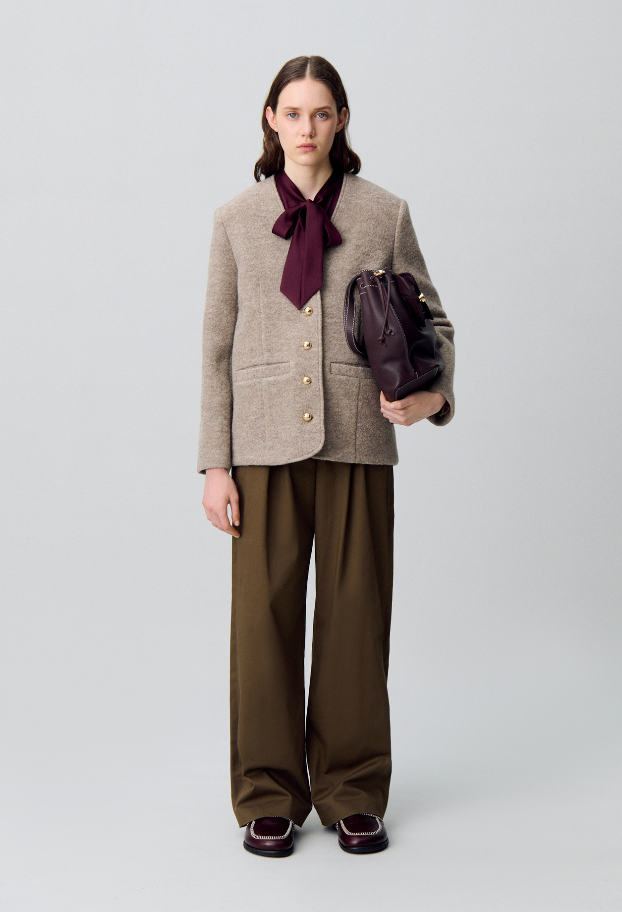 Chaqueta de lana abotonada - Mujer - Beige chine - Claudie Pierlot