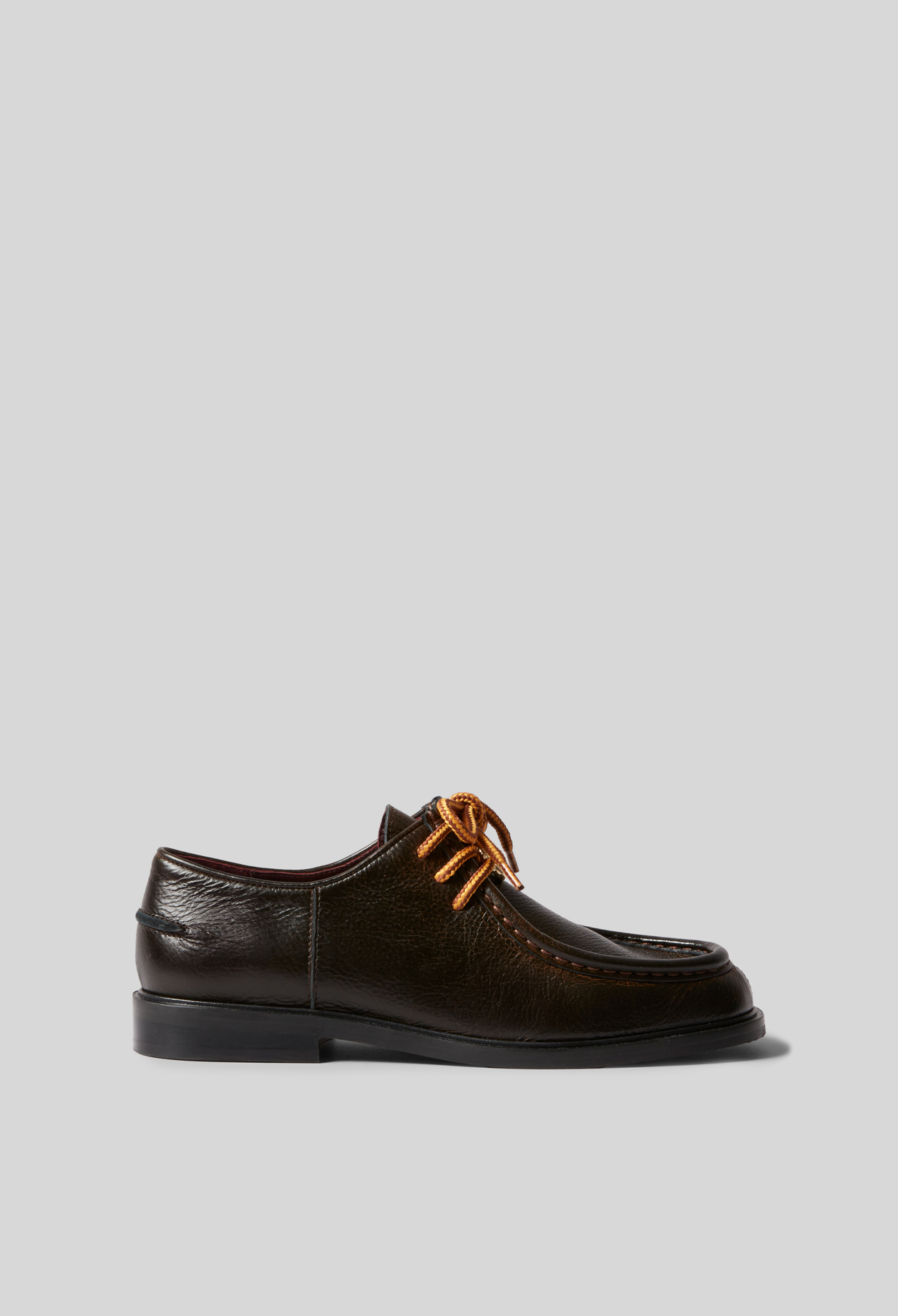 Zapatos derby de cuero granulados - Mujer - Chocolate - Claudie Pierlot