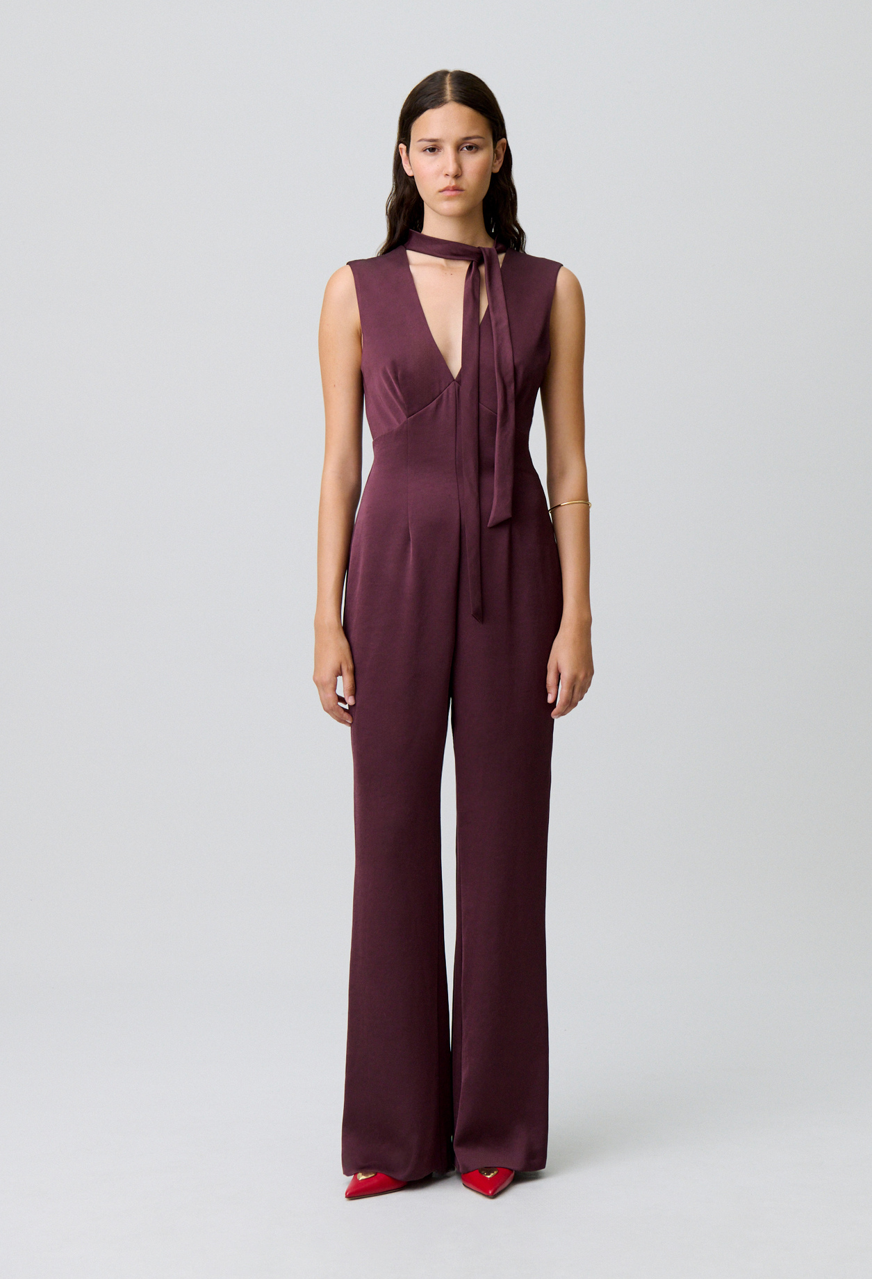 Mono fluido satinado - Mujer - Berenjena - Claudie Pierlot