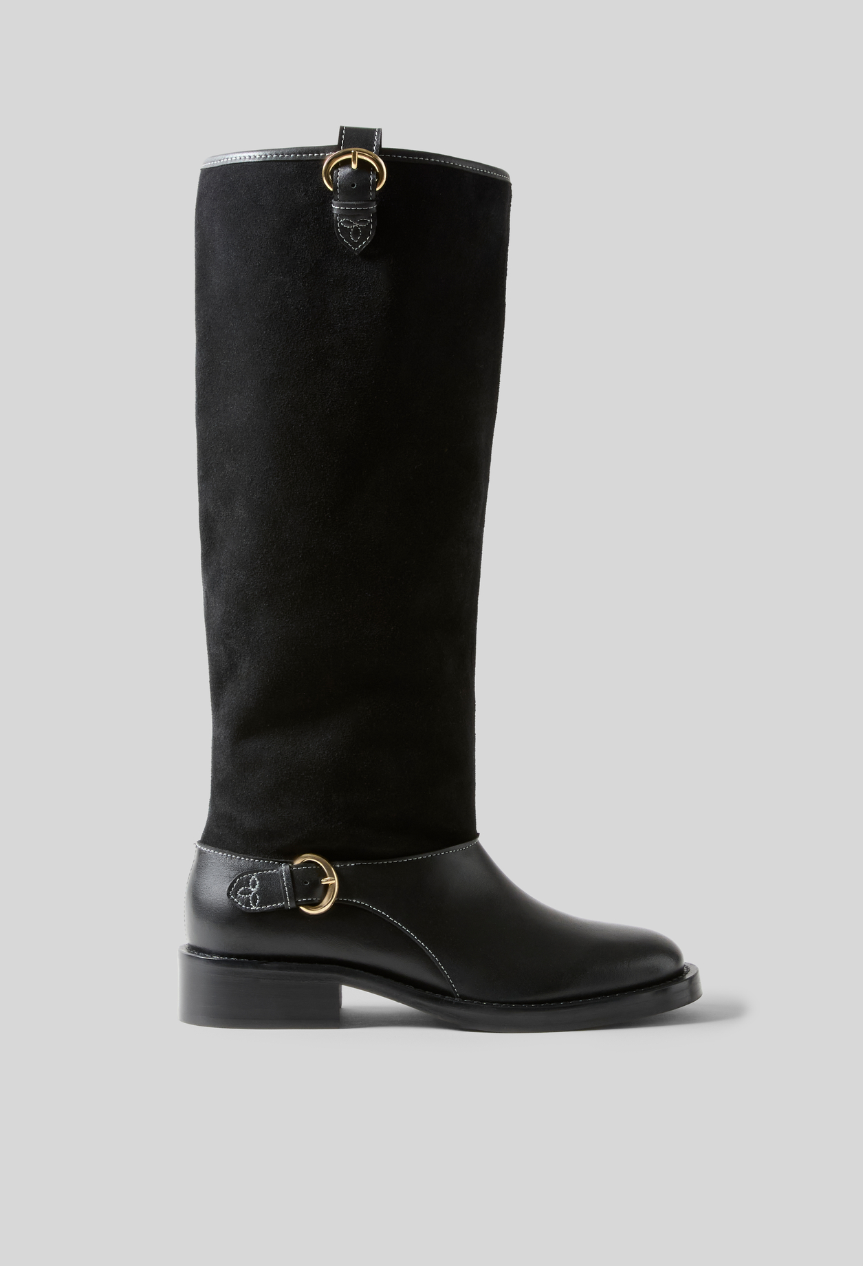 Botas media caña de ante negro - Mujer - Negro - Claudie Pierlot