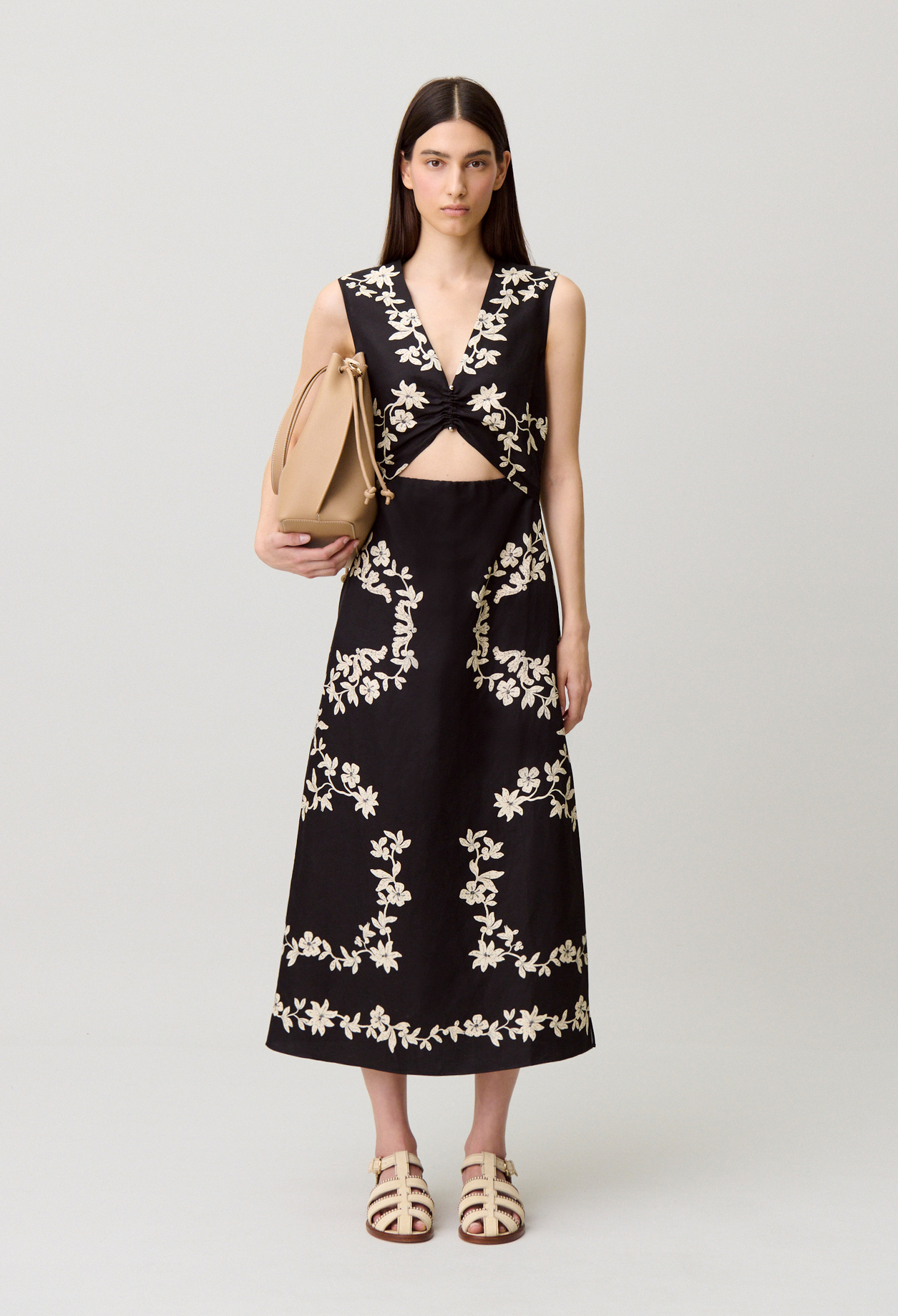 Vestido midi estampado floral - Mujer - Estampado oscuro - Claudie Pierlot