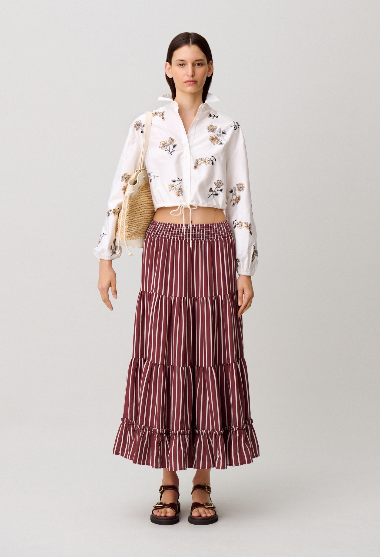 Camisa con flores y lentejuelas - Mujer - Crudo - Claudie Pierlot
