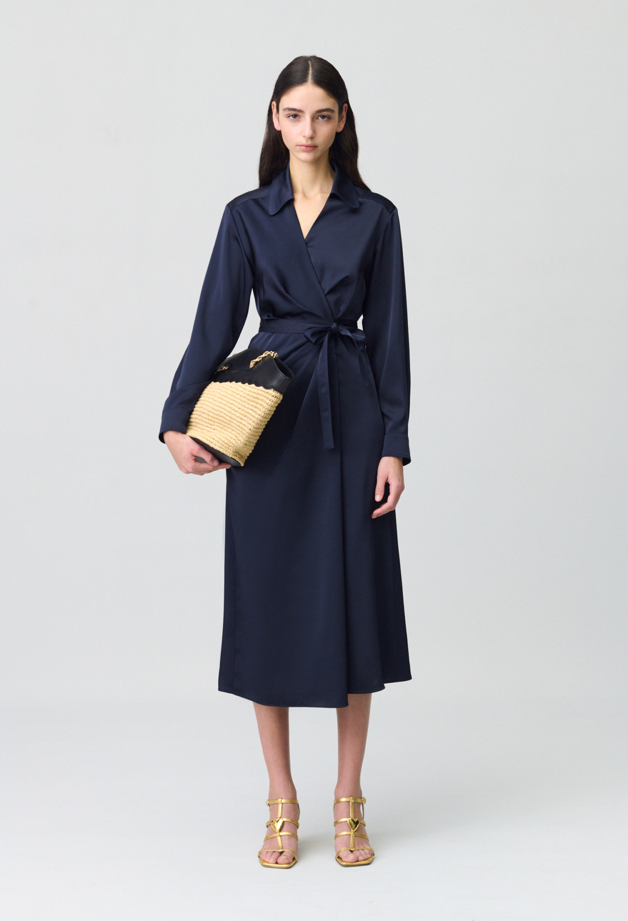 Vestido cruzado de largo medio - Mujer - Marina - Claudie Pierlot