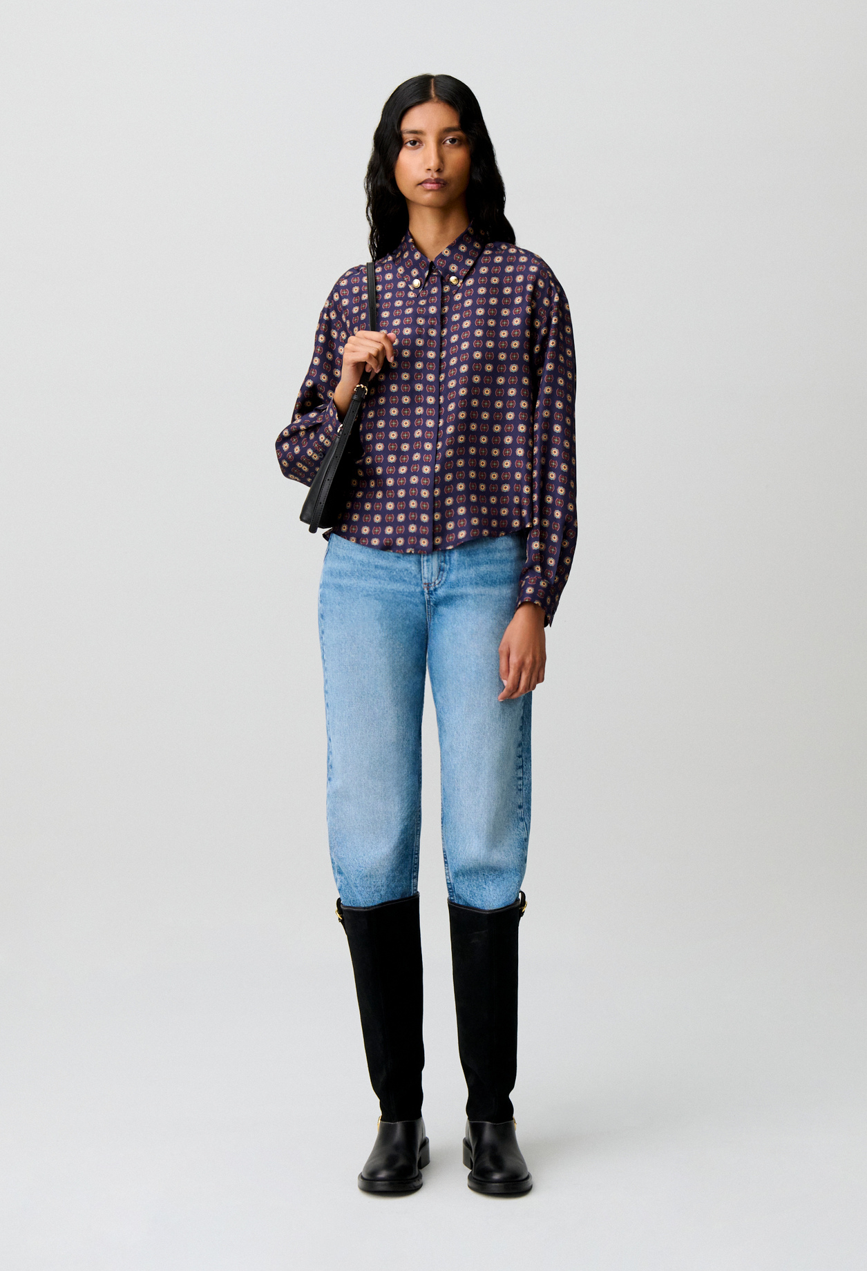 Camisa estampada de seda - Mujer - Estampado marino - Claudie Pierlot