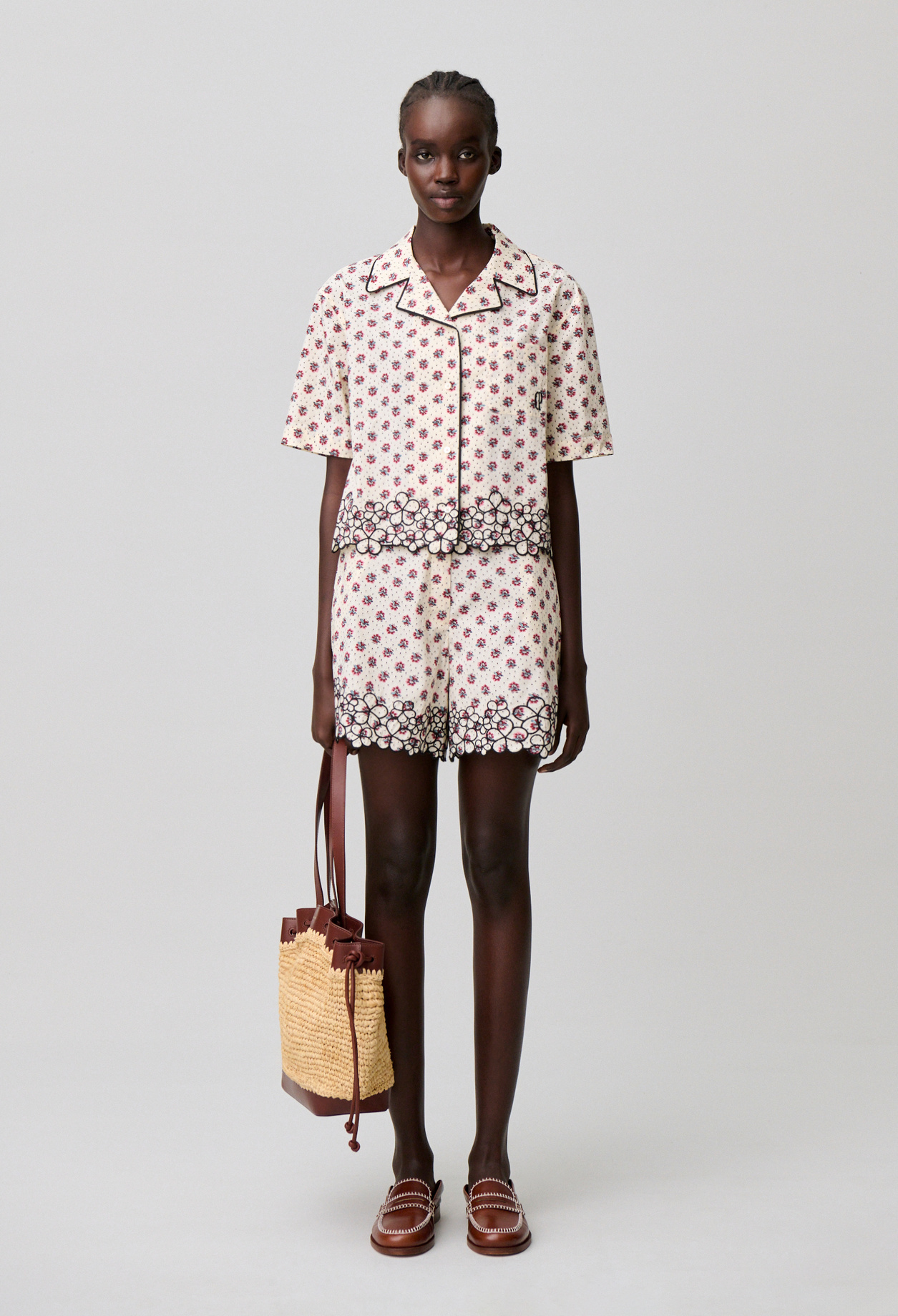 Camisa de algodón bordada - Mujer - Estampado claro - Claudie Pierlot